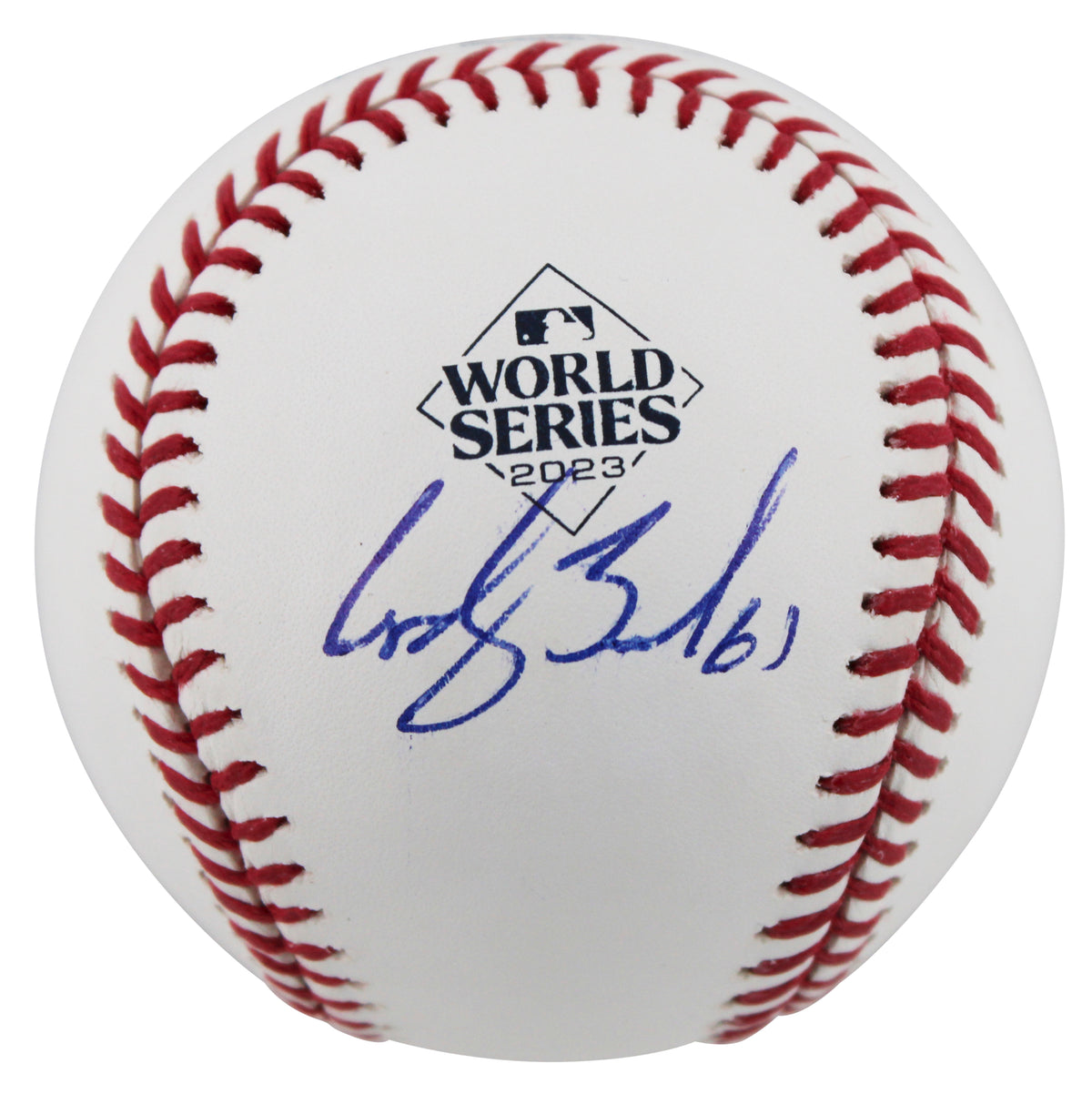 Rangers Cody Bradford Signed 2023 World Series Logo Baseball BAS #BQ45347