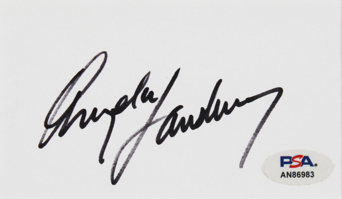 Angela Lansbury Murder, She Wrote Signed 3x5 Index Card Framed Display PSA/DNA