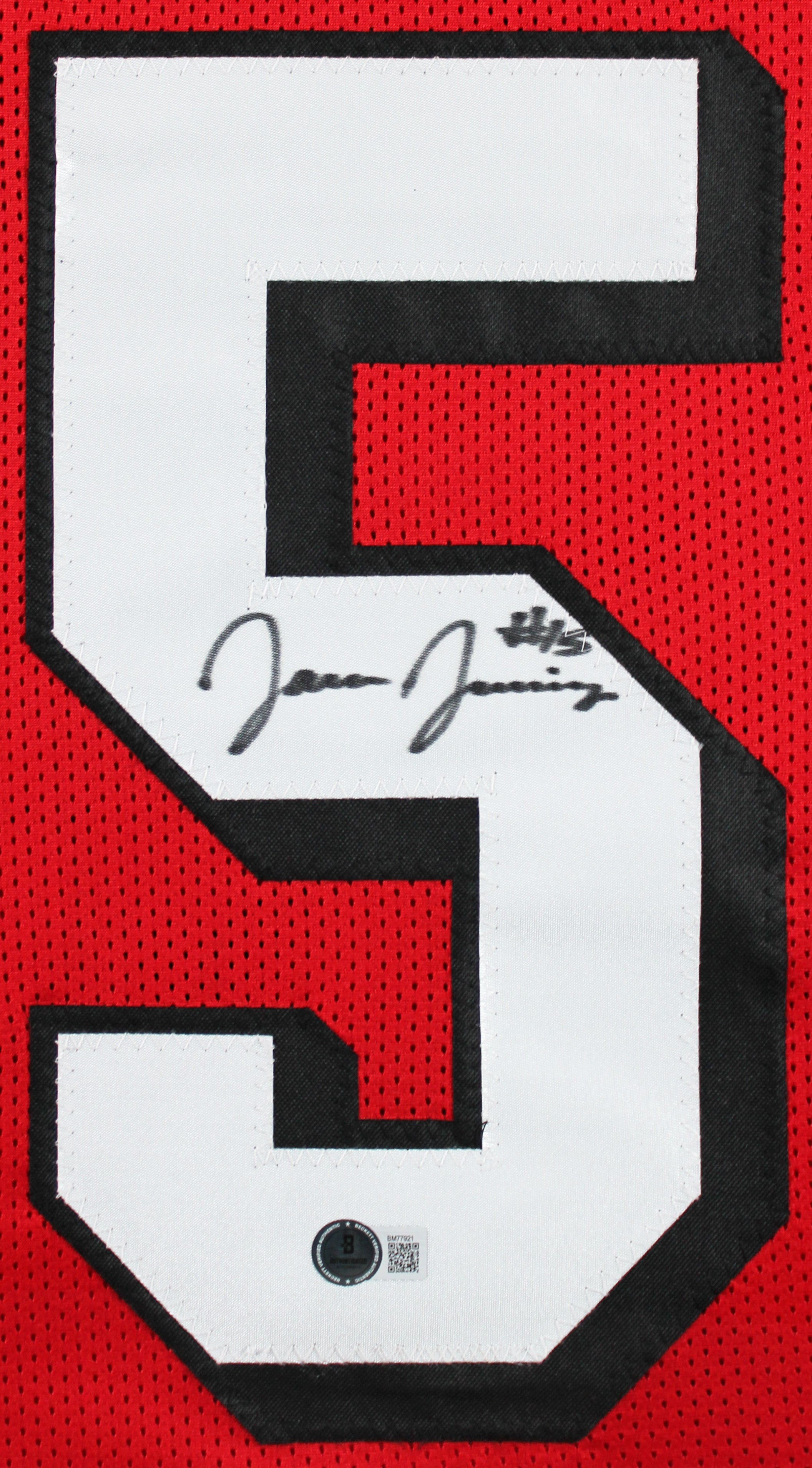 Jauan Jennings Authentic Signed Red Pro Style Framed Jersey w/ Dropshadow BAS