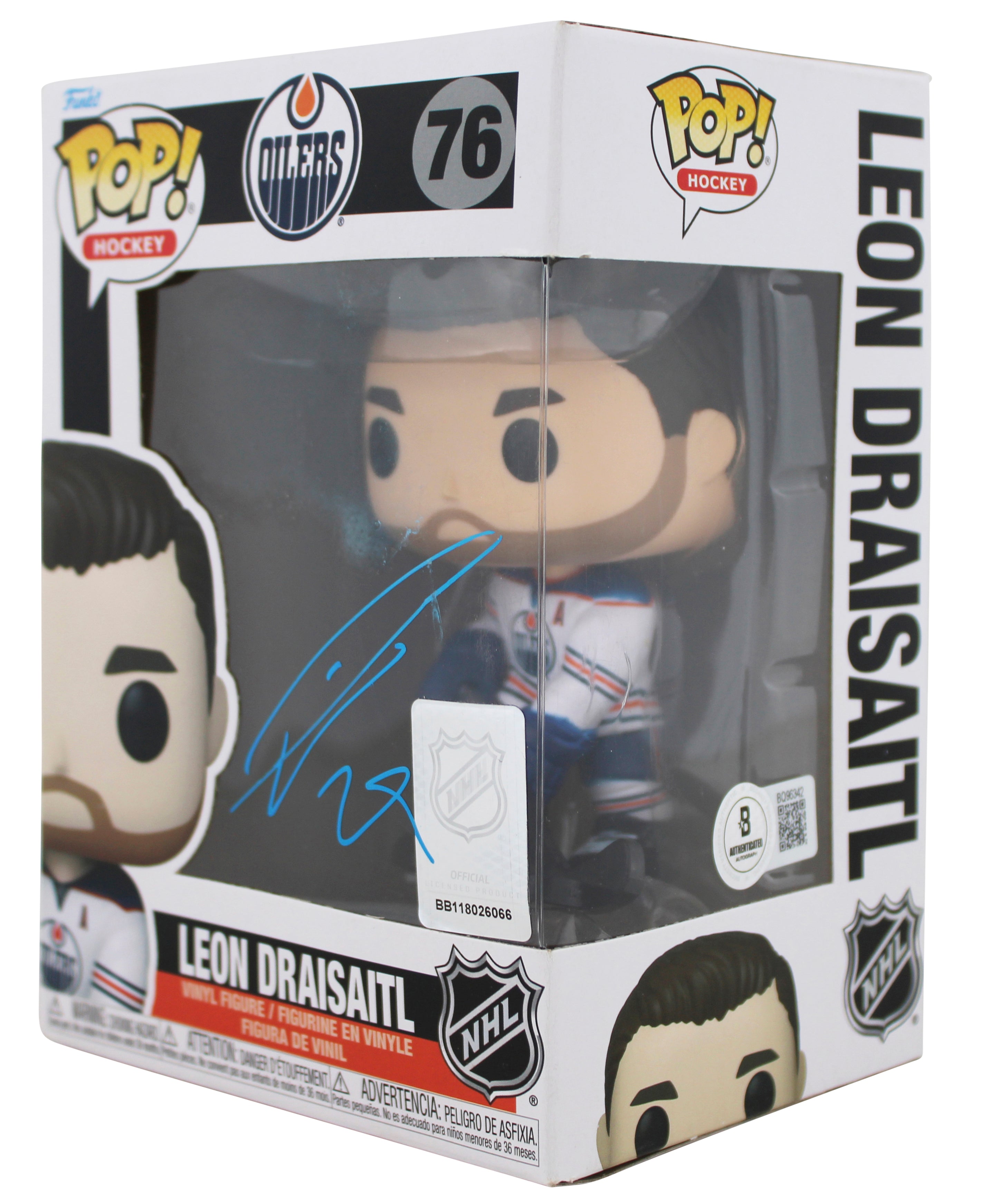 Oilers Leon Draisaitl Authentic Signed #76 Funko Pop Vinyl Figure BAS #BQ96342