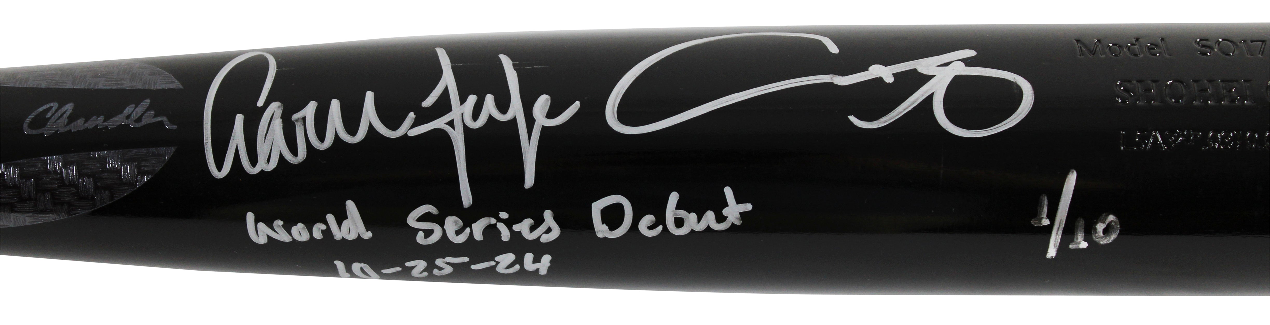 Shohei Ohtani & Aaron Judge "WS Debut" Signed Chandler Bat LE #1/10 MLB Fanatics