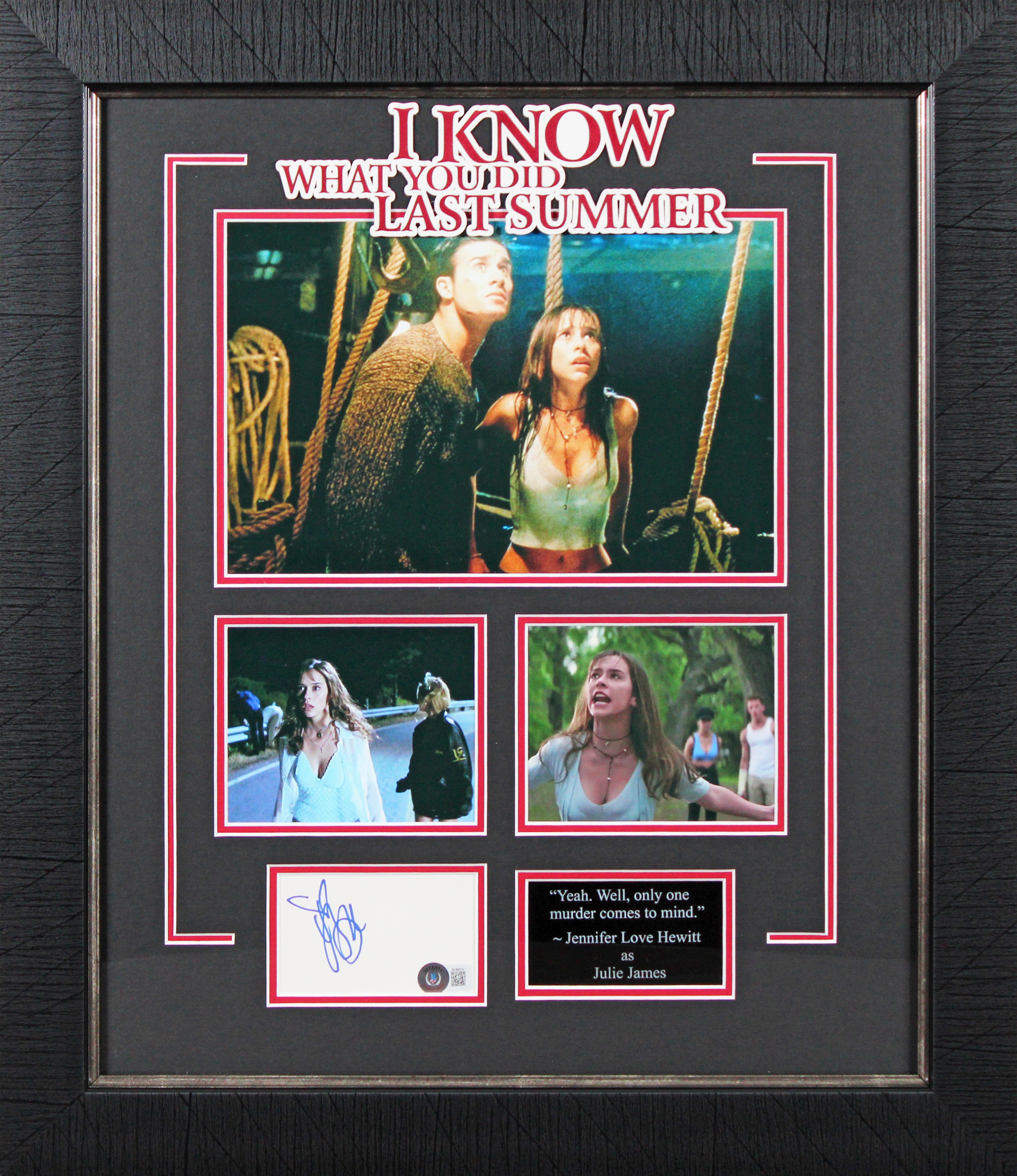 Jennifer Love Hewitt I Know What You Did Last Summer Signed Framed Display BAS