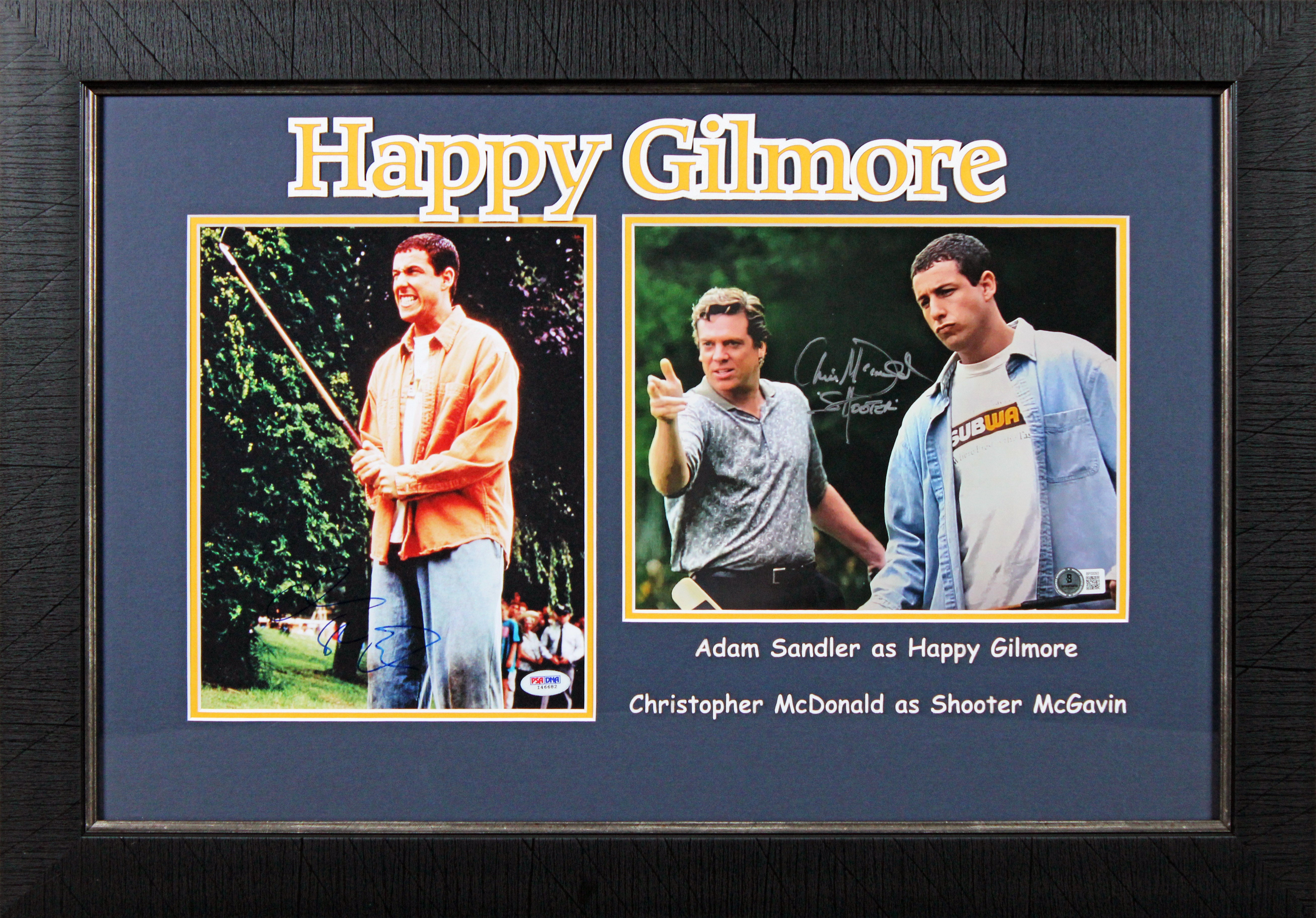 Adam Sandler & Christopher McDonald Happy Gilmore Signed 8x10 Framed Photo BAS