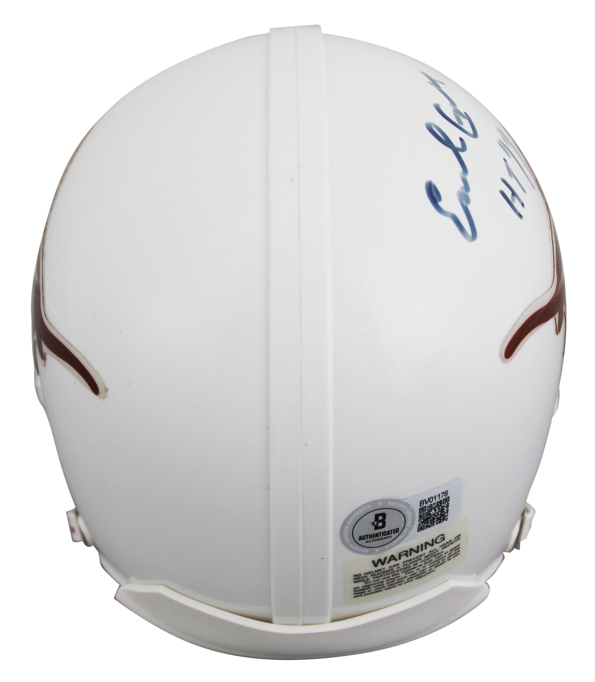 Texas Earl Campbell "HT 77" Authentic Signed VSR4 Rep Mini Helmet BAS #BV01176