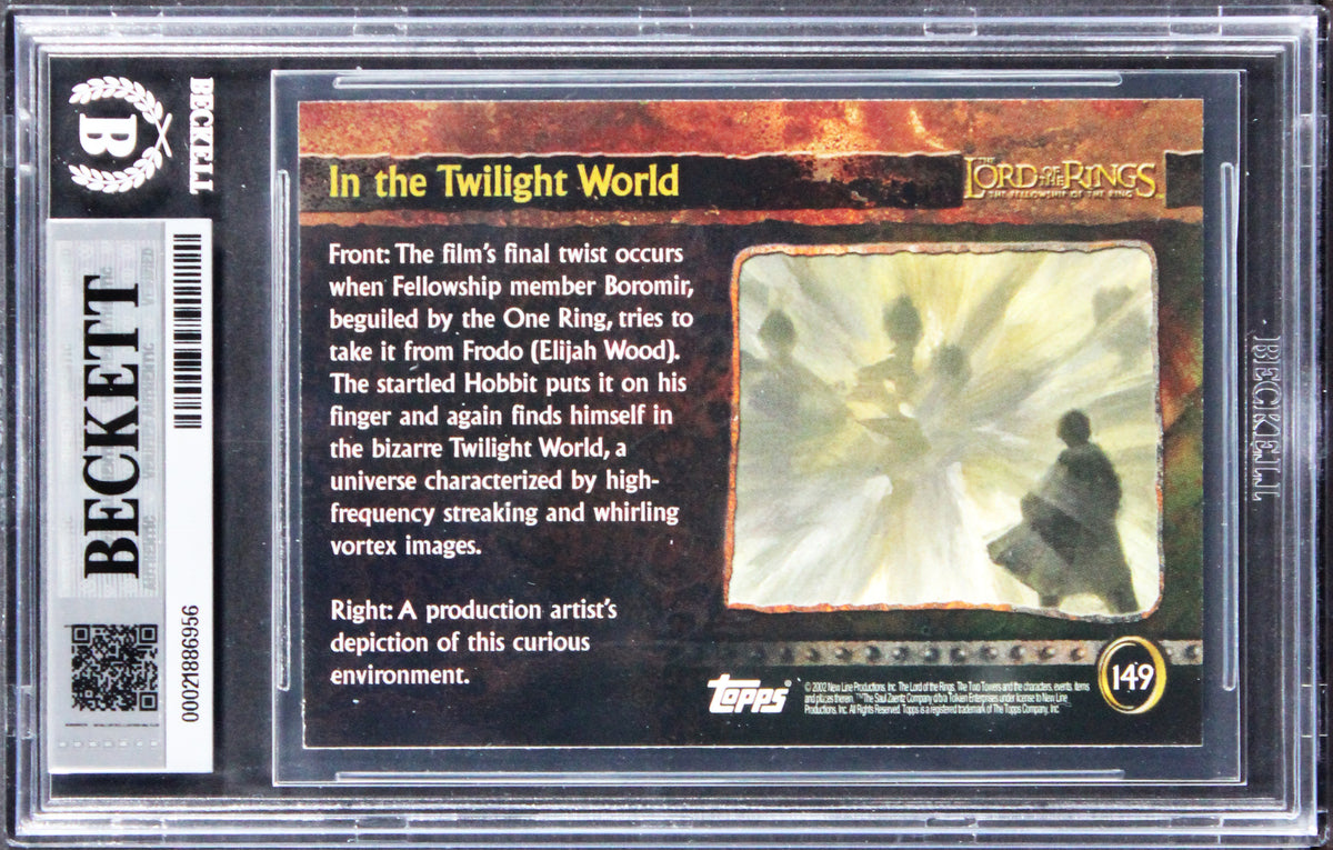 Elijah Wood "Frodo" Signed 2002 Topps LOTR Update #149 Card Auto 10! BAS Slabbed