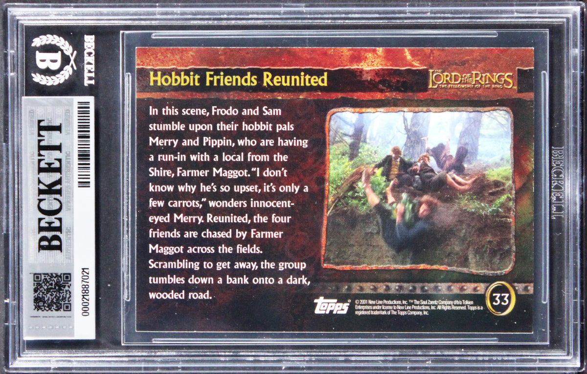 Elijah Wood "Frodo" Signed 2001 Topps LOTR FOTR #33 Card Auto 10! BAS Slabbed
