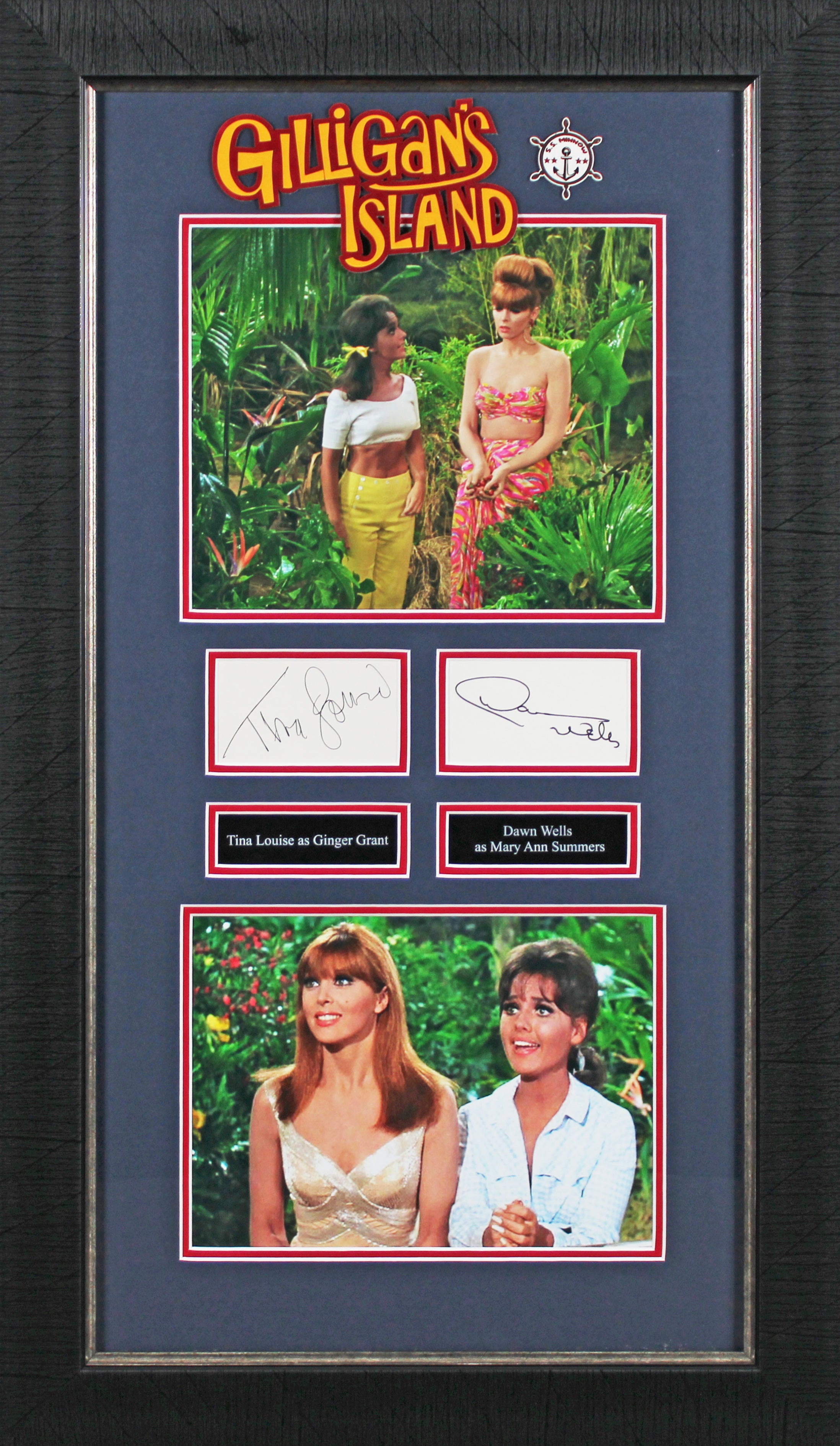 Dawn Wells & Tina Louise Gilligan's Island Signed Framed Display BAS #AD04963