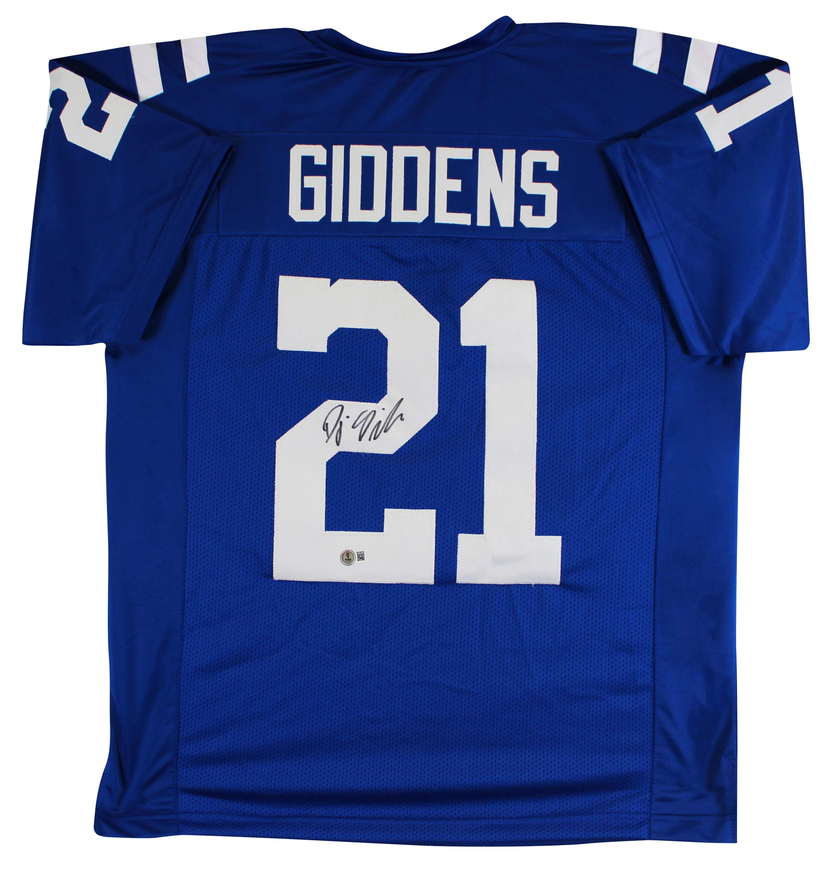 D.J. Giddens Authentic Signed Blue Pro Style Jersey Autographed BAS Witnessed