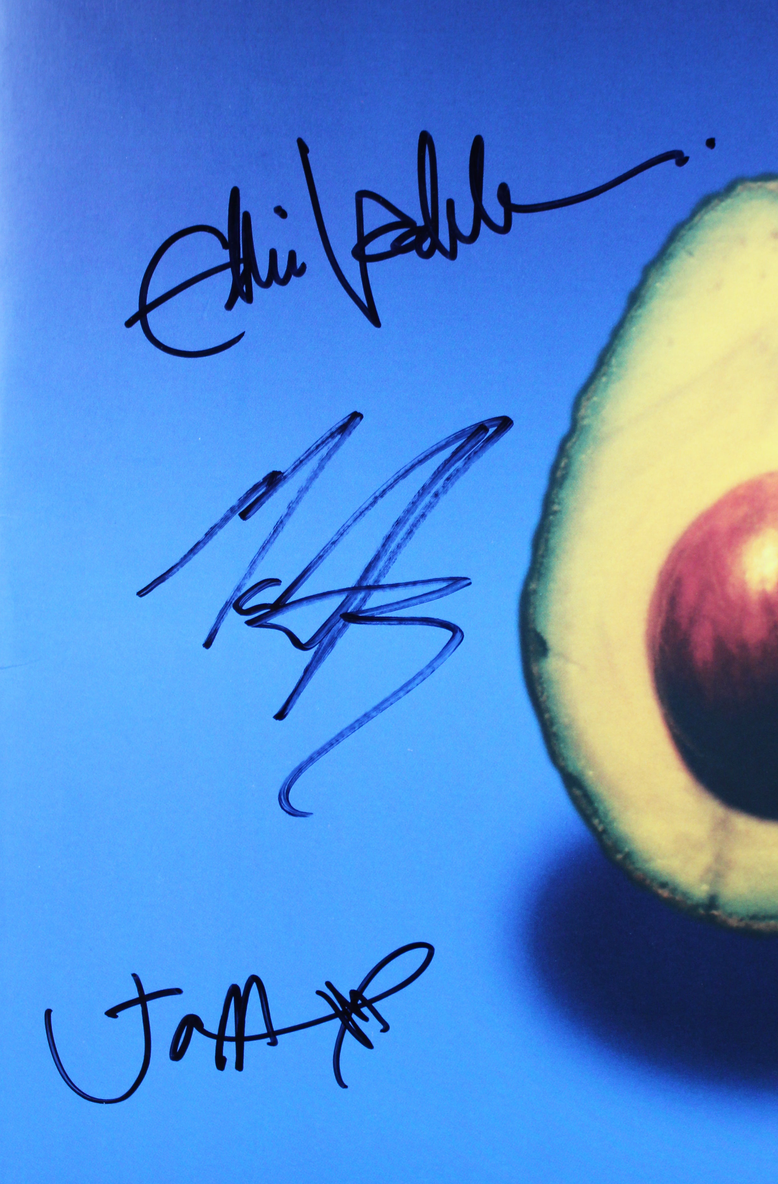 Pearl Jam (5) Vedder, Ament, McCready +2 Signed Signed Avocado Album Cover JSA