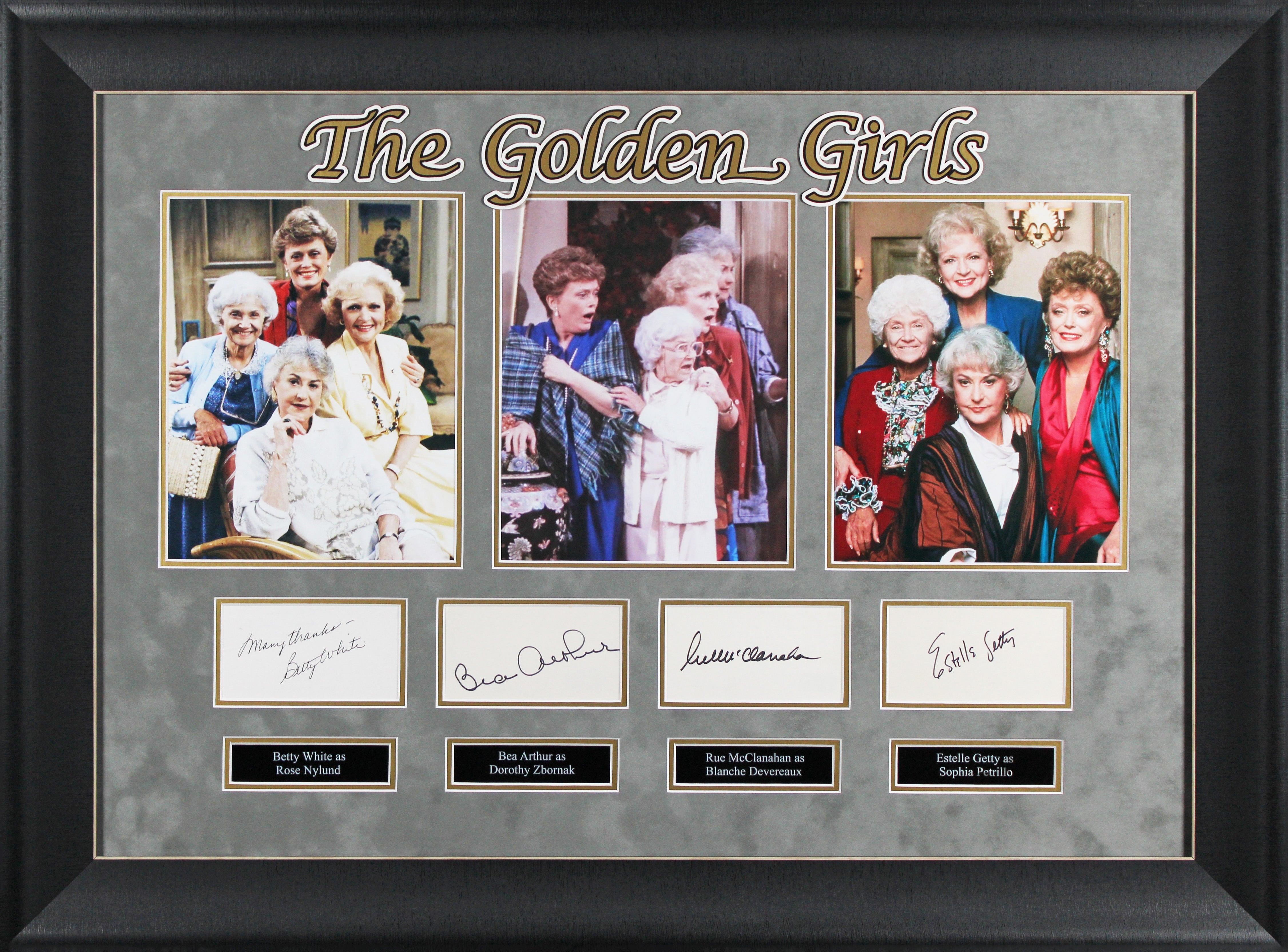 Golden Girls (4) White, Arthur, Getty & McClanahan Signed Framed Display BAS 1