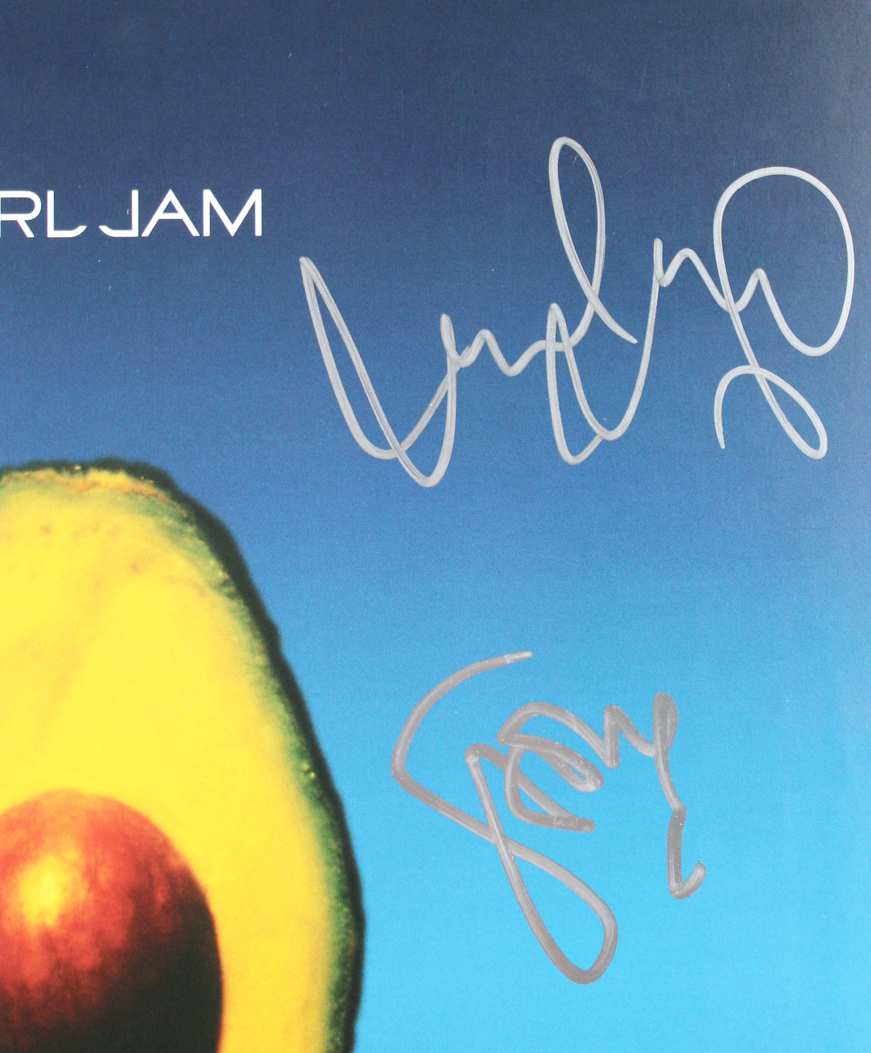 Pearl Jam (5) Vedder, Ament, McCready +2 Signed Signed Avocado Album Cover JSA