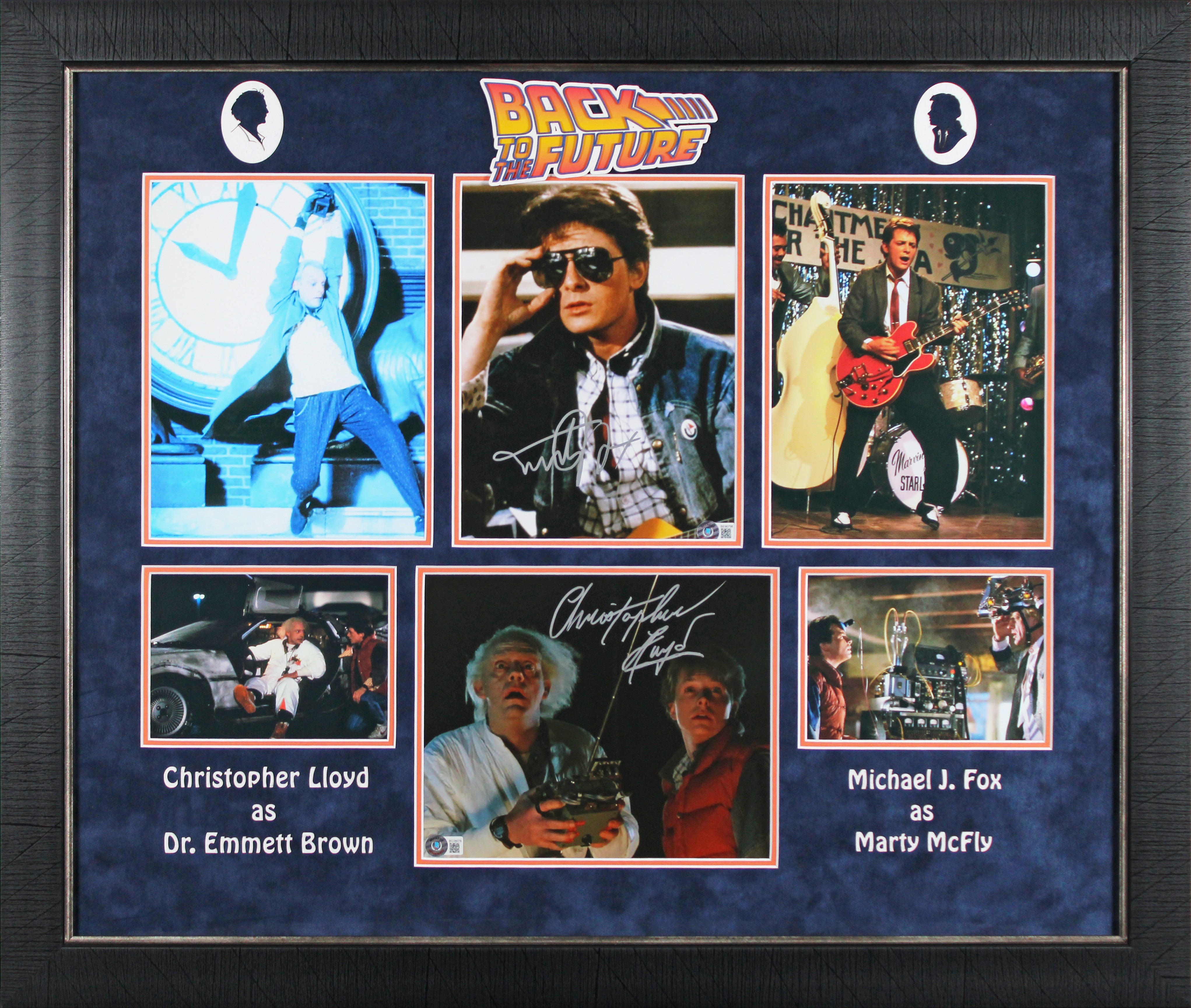 Michael J. Fox & Christopher Lloyd Back To The Future Signed Framed Display BAS