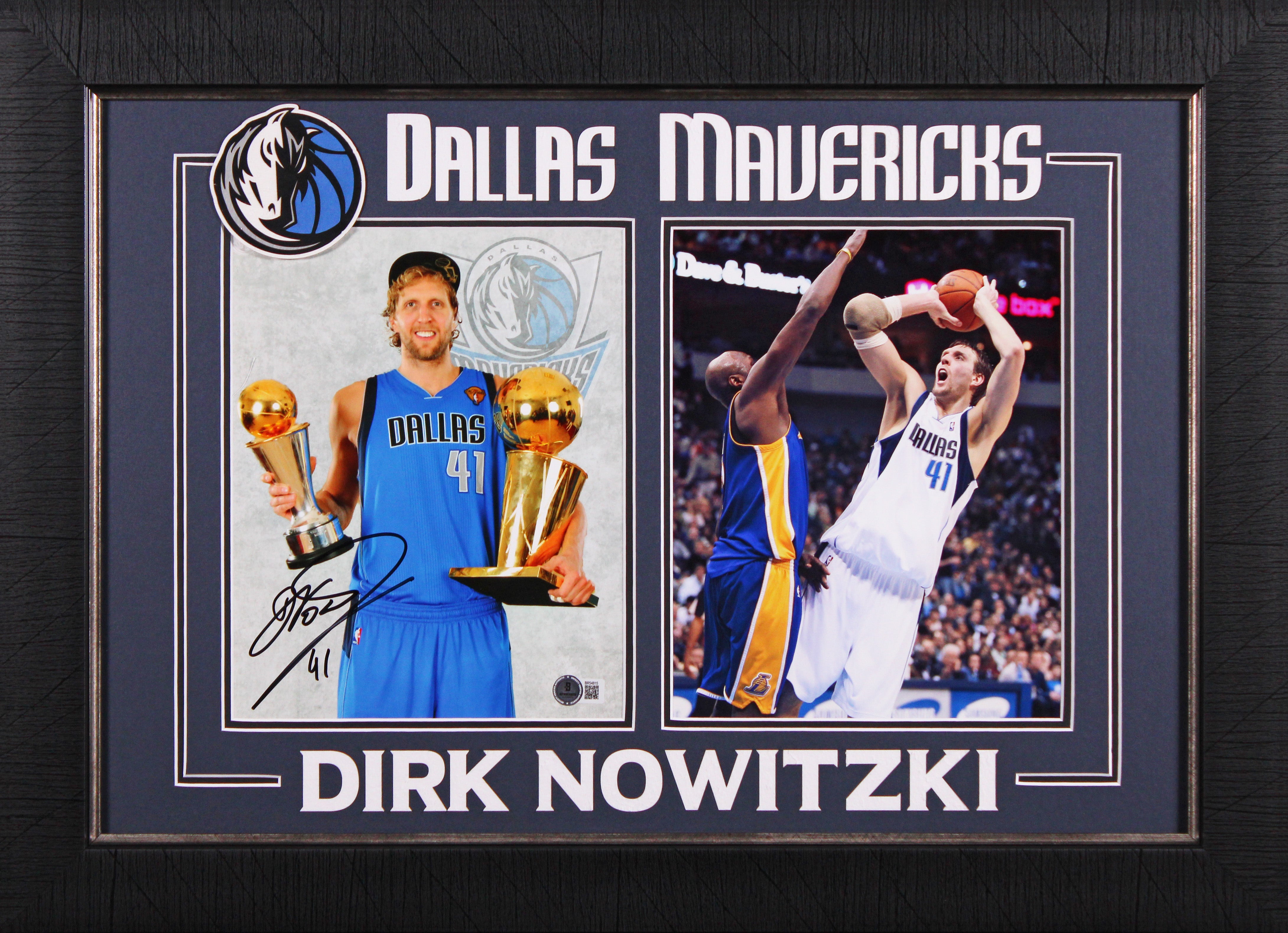 Mavericks Dirk Nowitzki Authentic Signed 8x10 Framed Photo BAS #BR54815