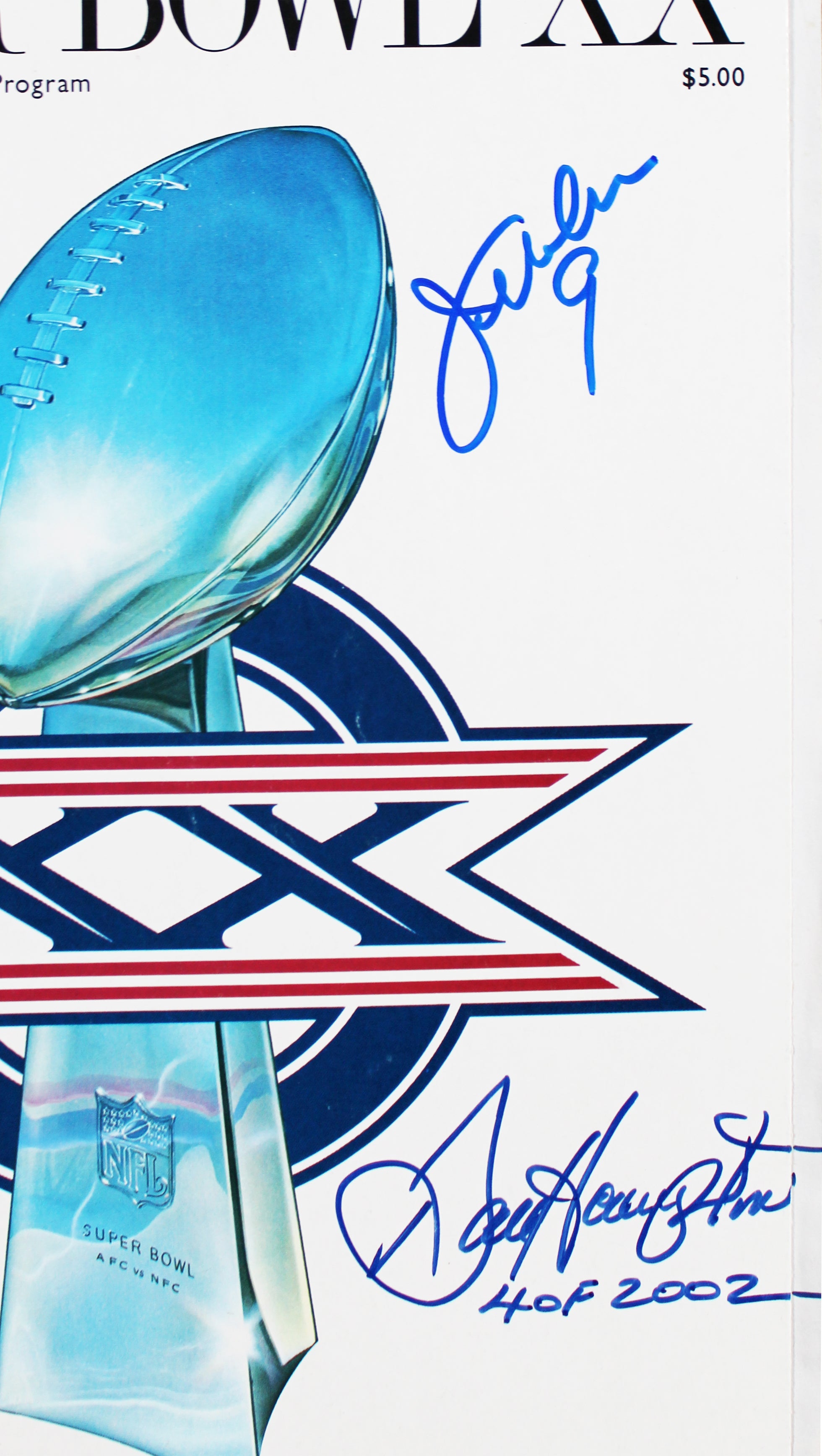 1985 Bears (3) McMahon, Singletary & Hampton Signed Official SB XX Program BAS