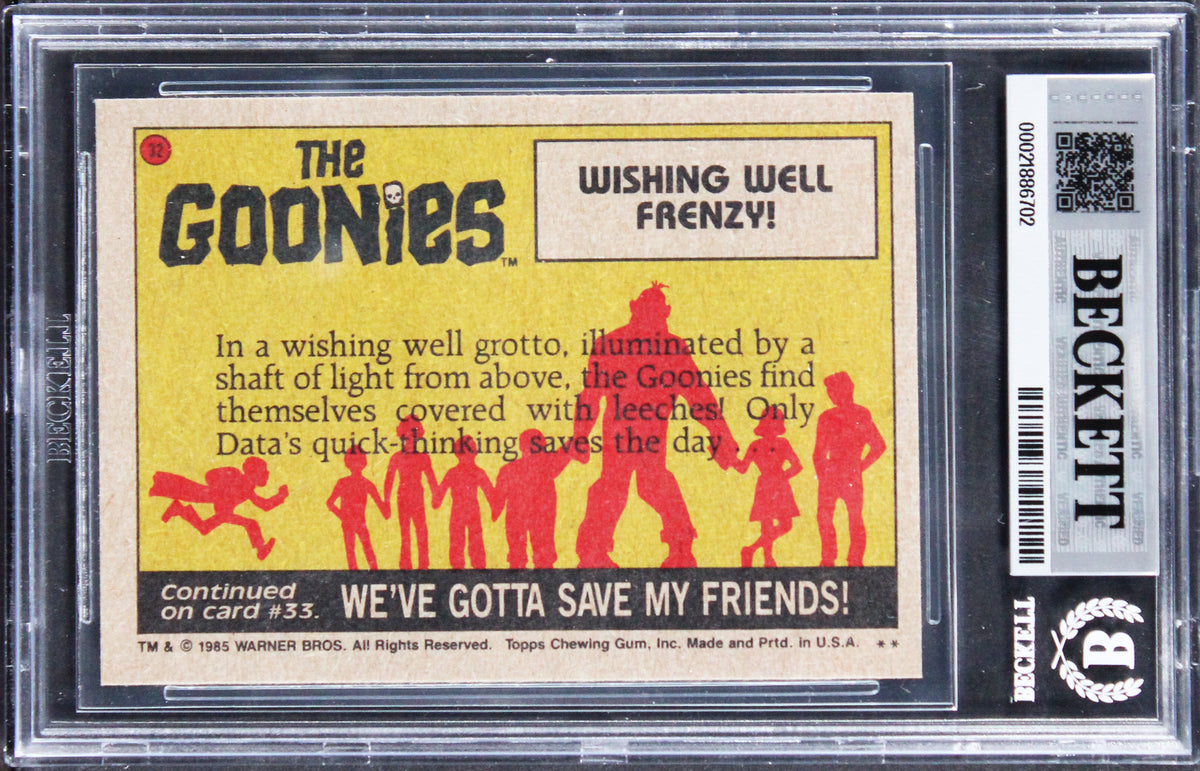 Sean Astin "Mikey" Signed 1985 Topps The Goonies WWF #32 Card Auto 10! BAS Slab
