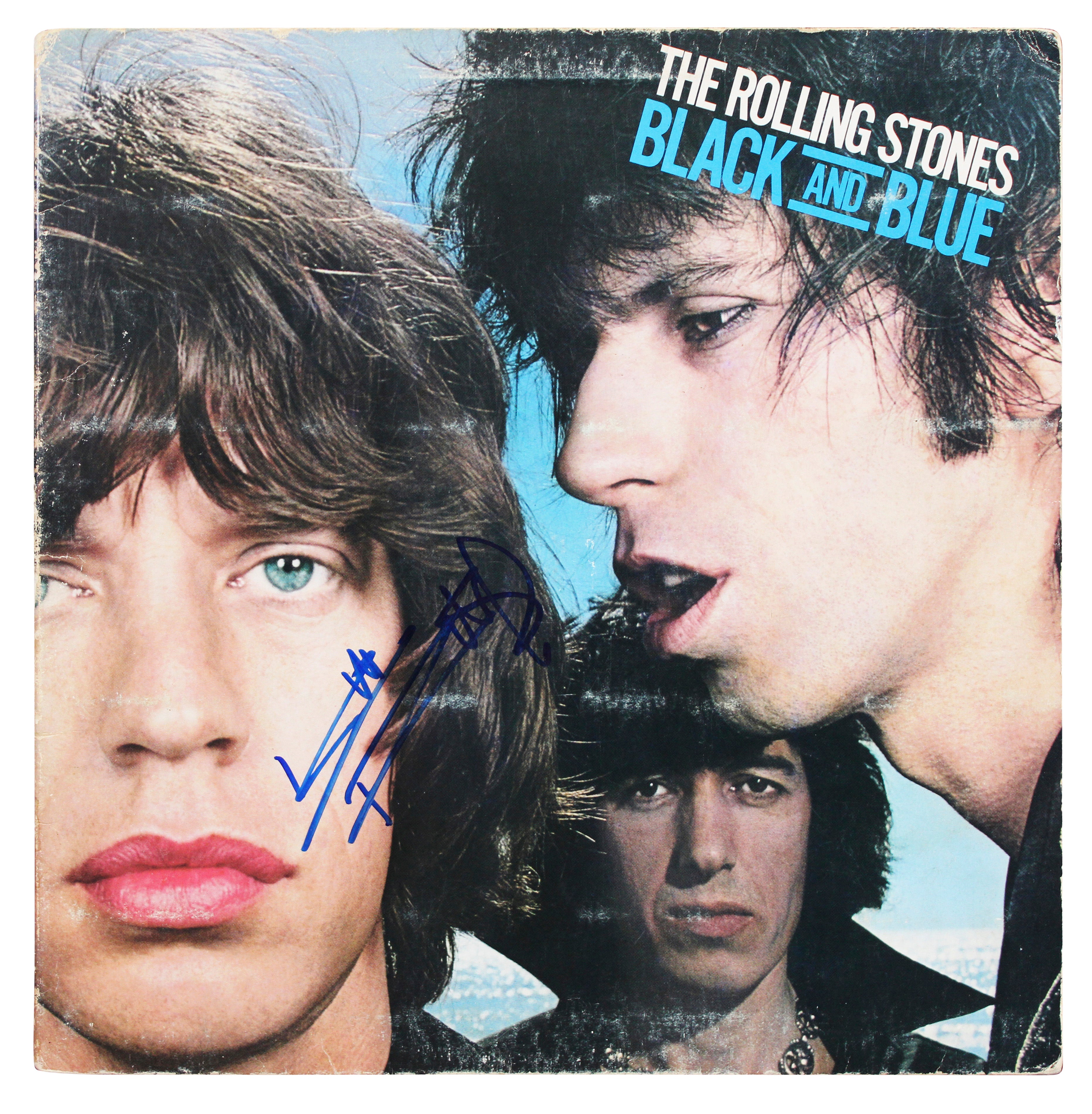 Keith Richards The Rolling Stones Signed Black And Blue Album Cover BAS #AE02797
