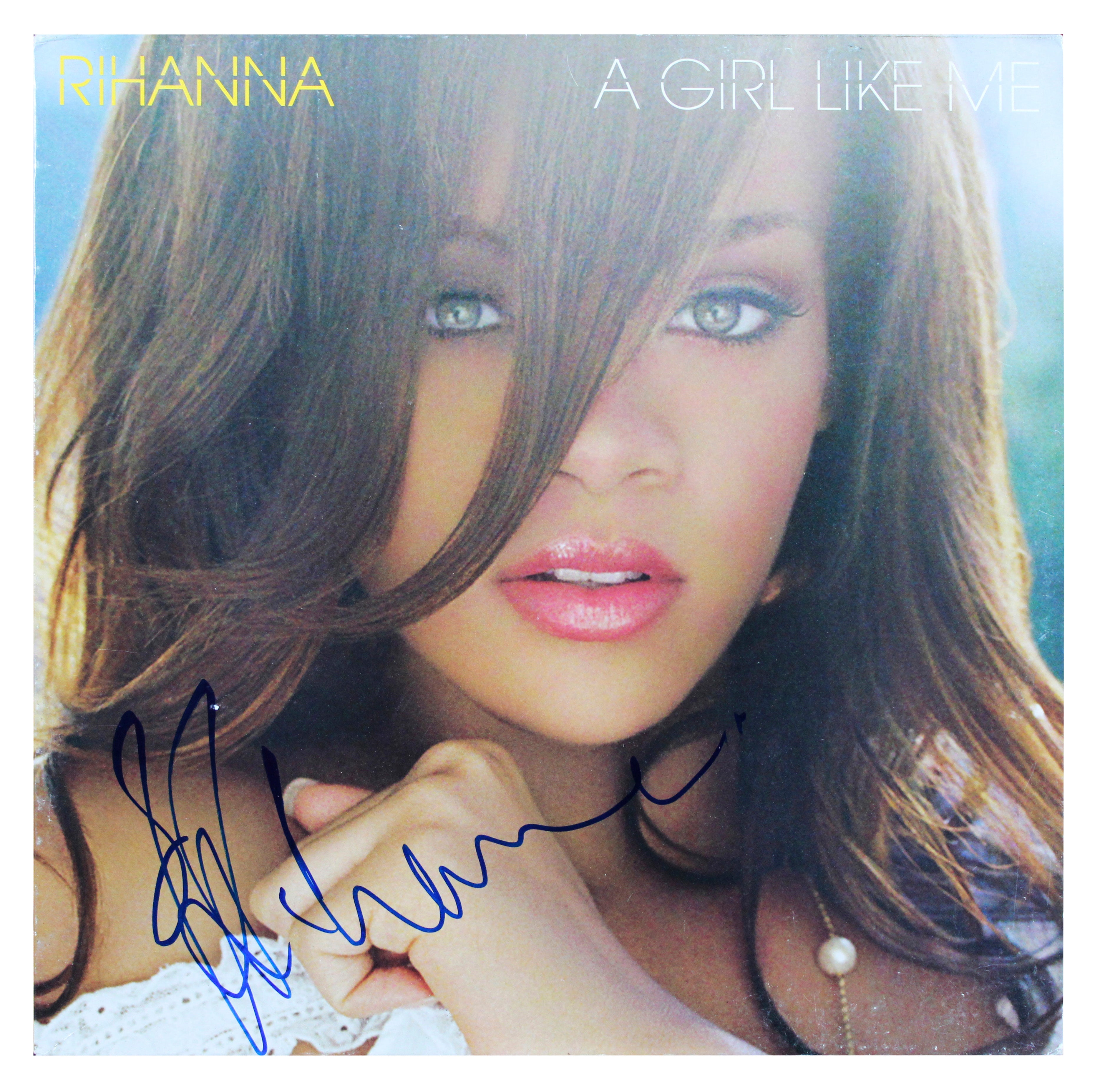 Rihanna Signed A Girl Like Me Album Cover W/ Vinyl Auto 10! BAS LOA #AE13762