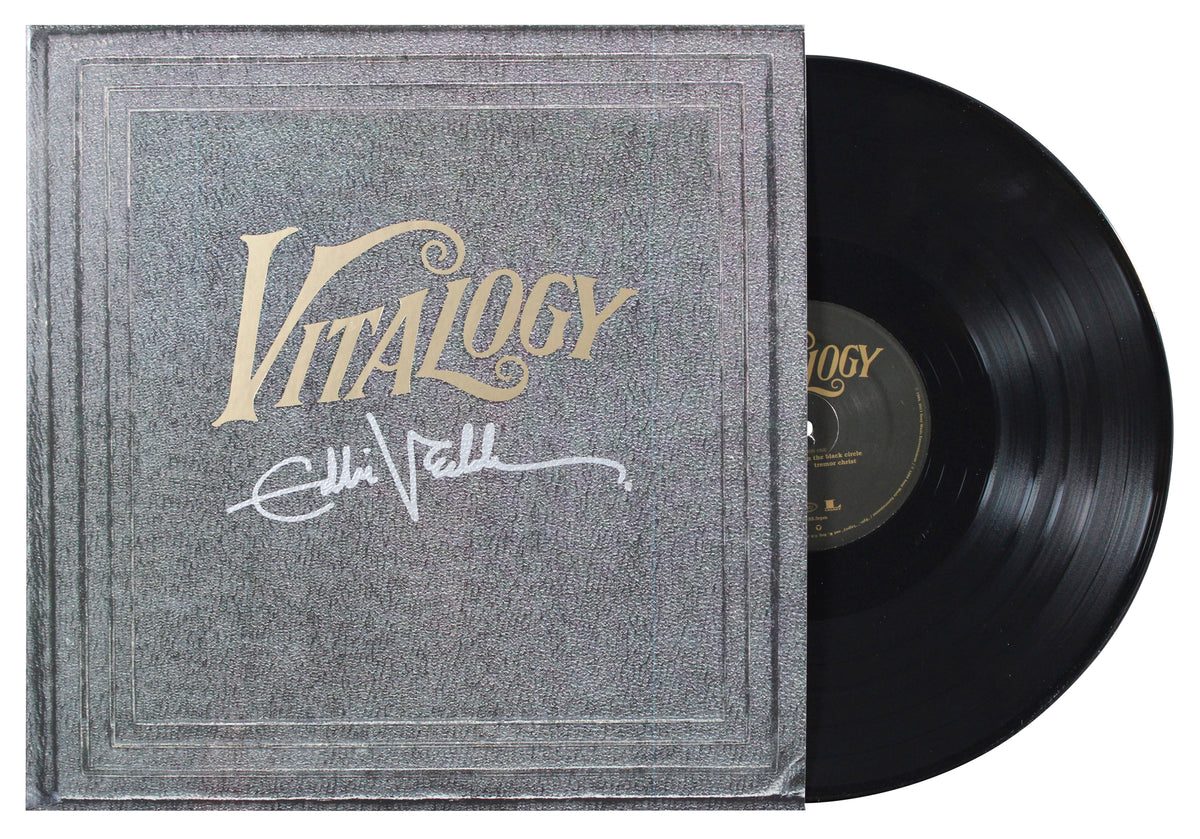 Eddie Vedder Pearl Jam Signed Vitalogy Album Cover W/ Vinyl Auto 10! BAS & JSA