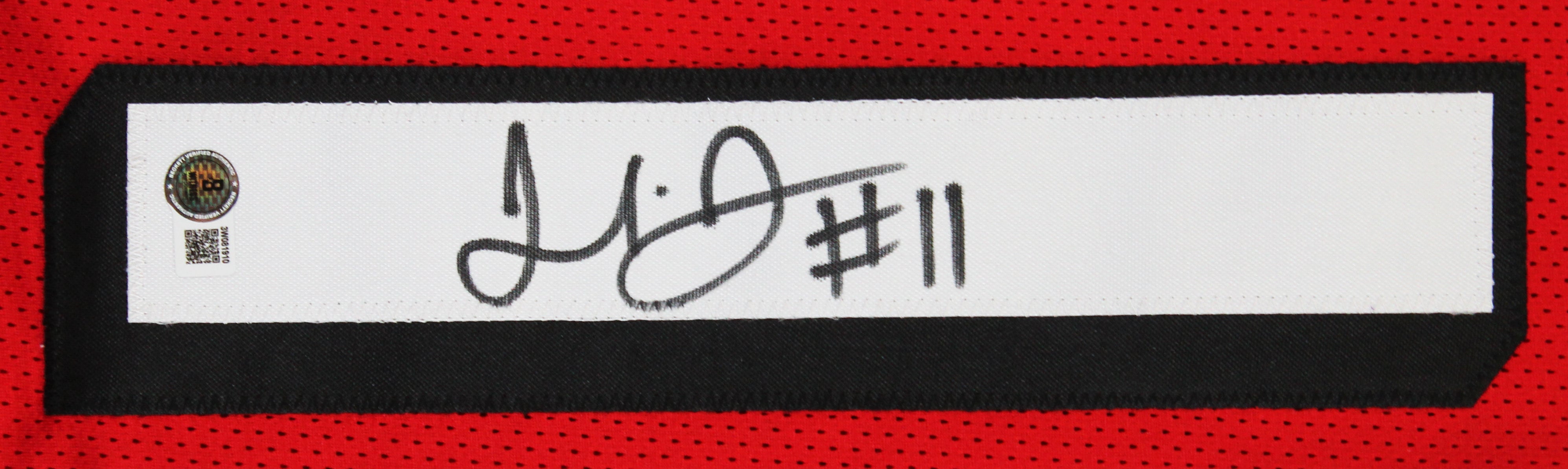 Julio Jones Authentic Signed Red Pro Style Framed Jersey BAS Witnessed