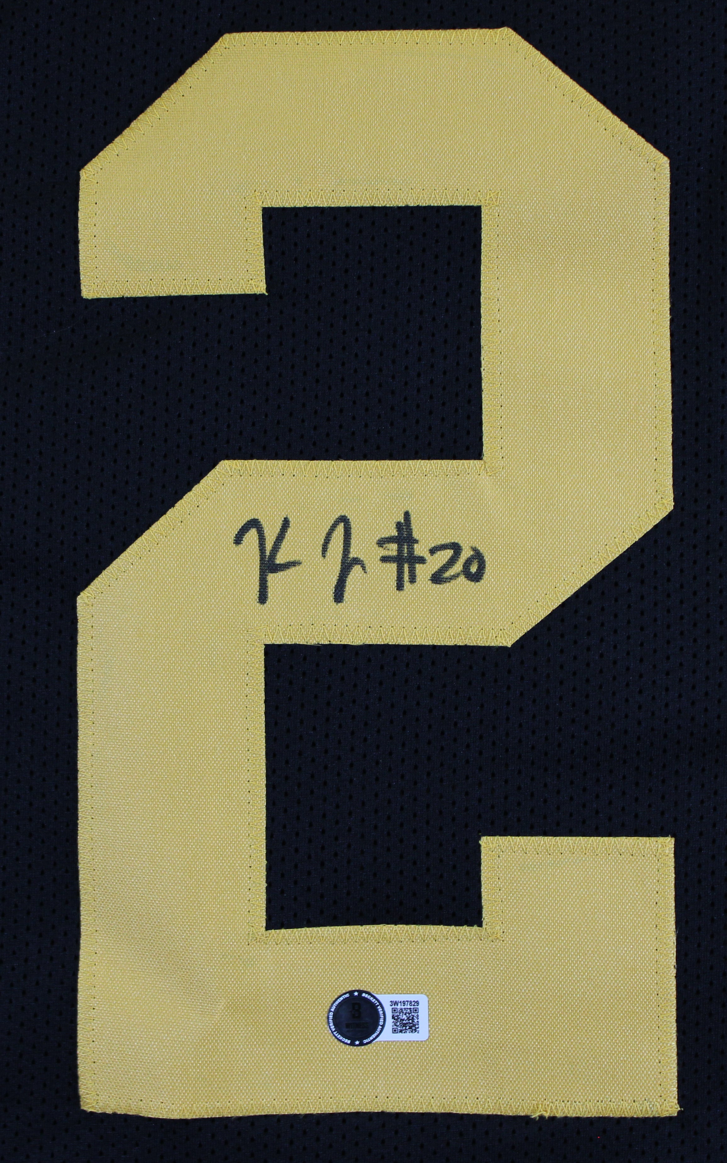 Kaleb Johnson Authentic Signed Black Color Rush Pro Style Jersey BAS Witnessed