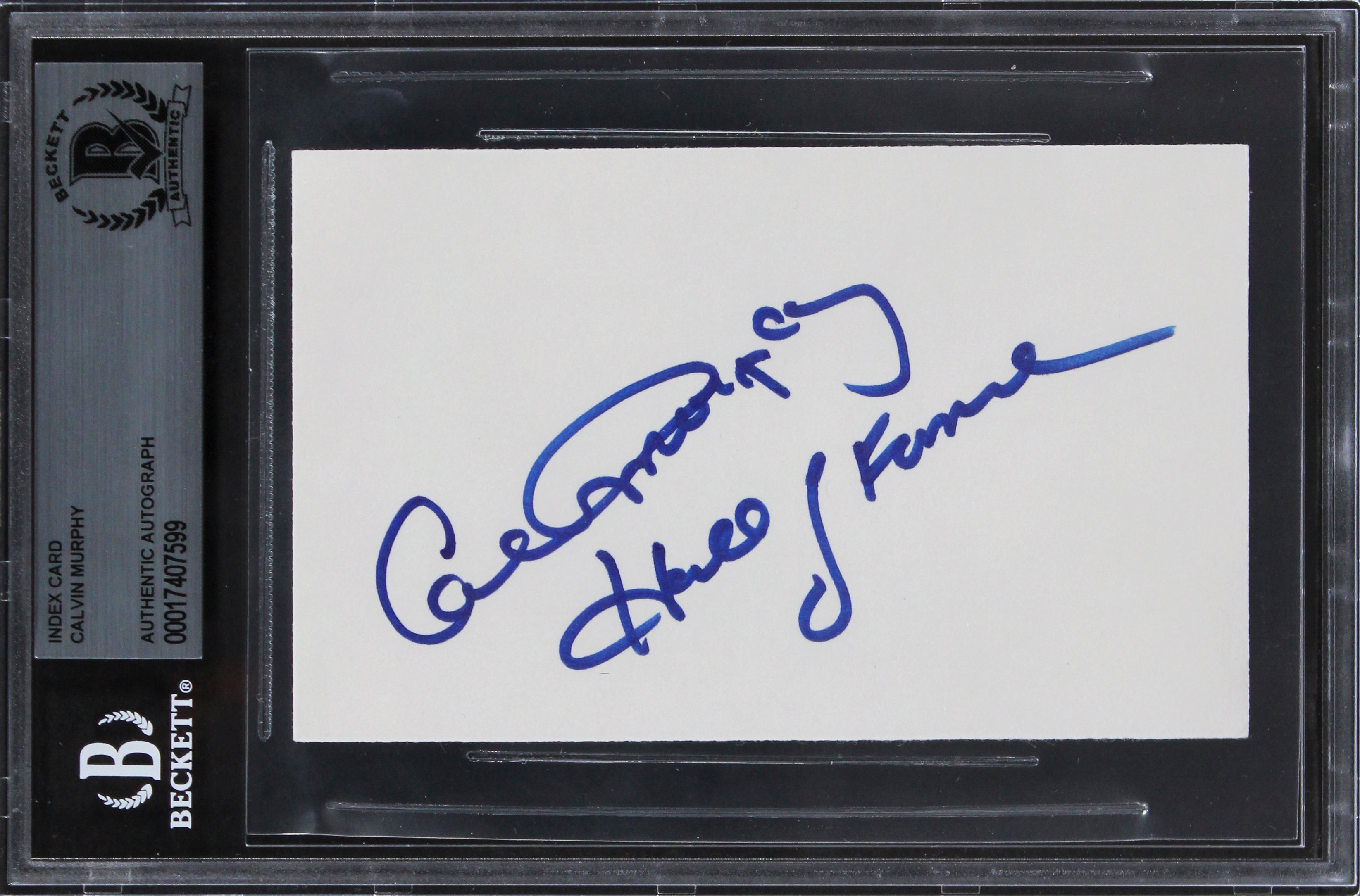 Rockets Calvin Murphy "Hall of Fame" Authentic Signed 3x5 Index Card BAS Slab 2