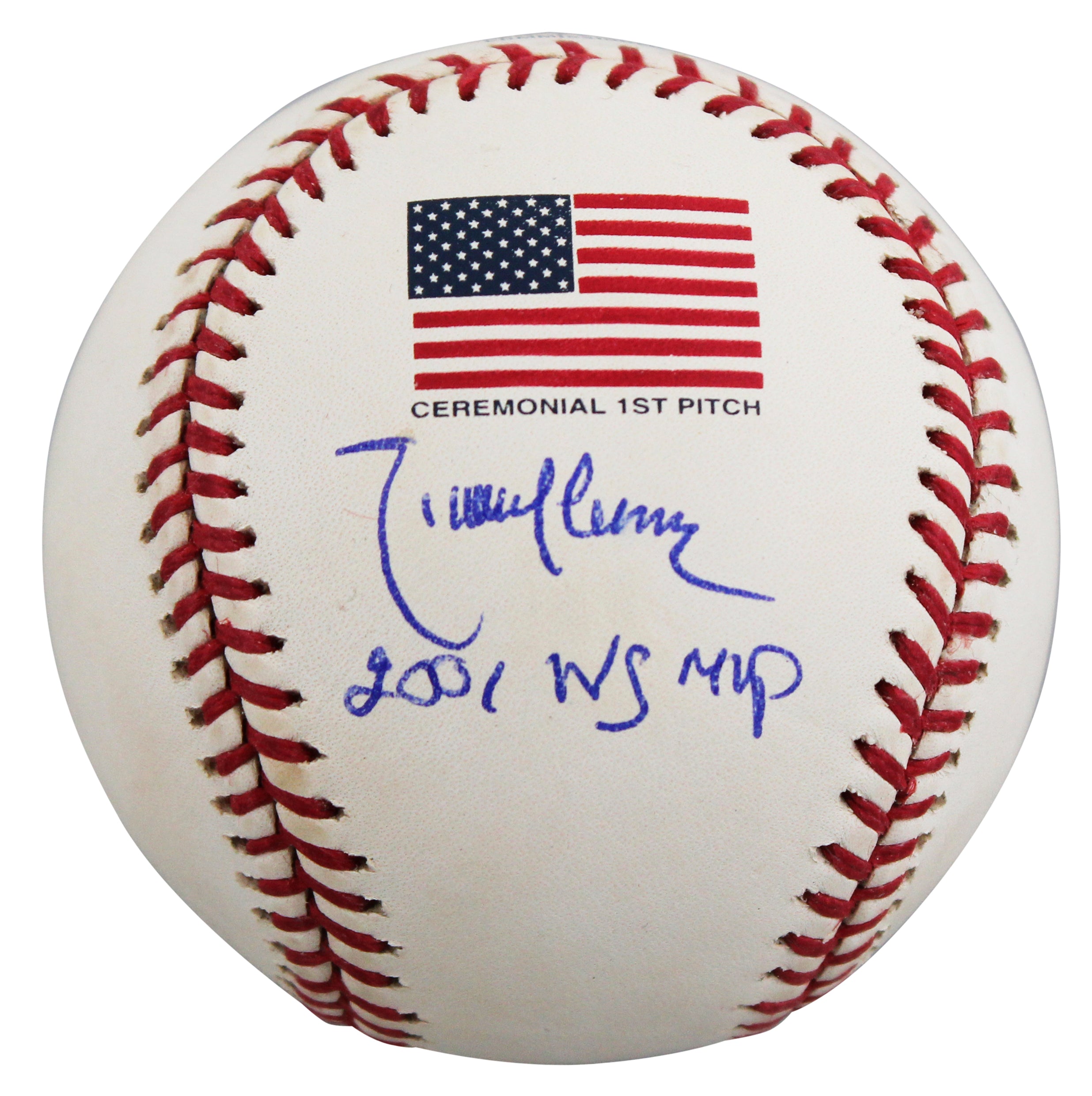 D-Backs Randy Johnson "WS MVP" Signed 2001 WS Logo OML Baseball BAS #BW88065