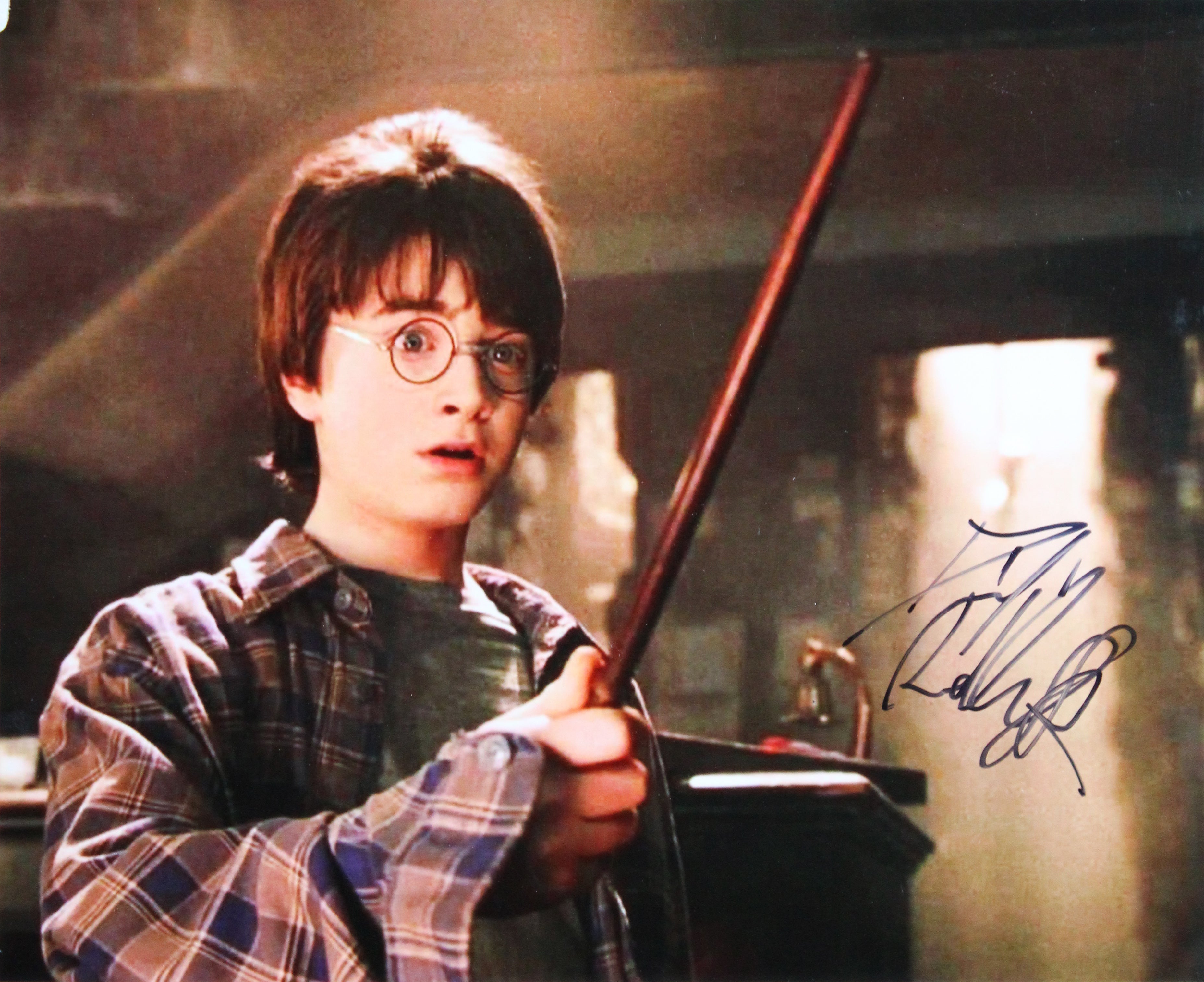 Daniel Radcliffe & John Hurt Harry Potter Signed Framed Display BAS #AE13687