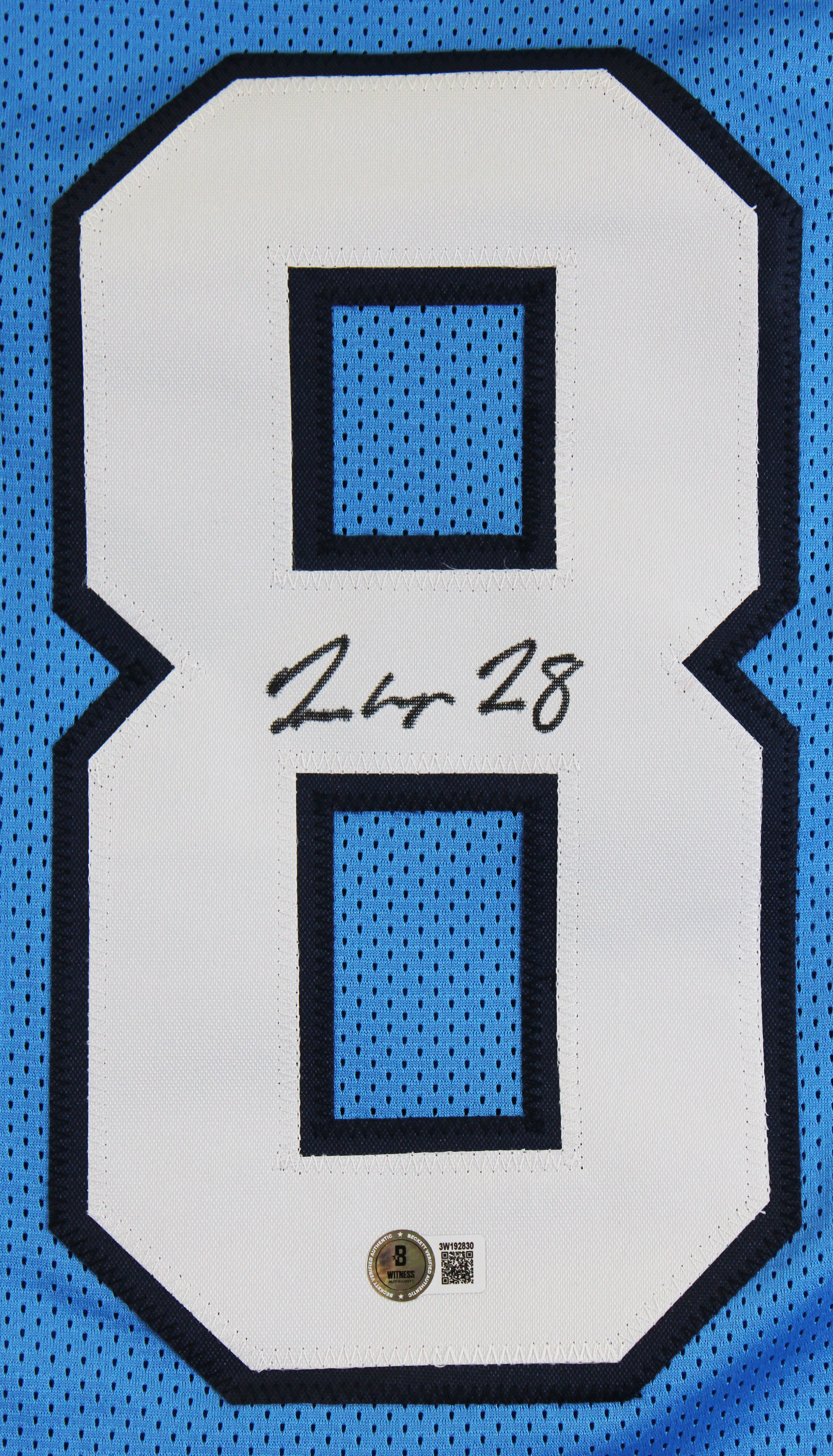 North Carolina Omarion Hampton Signed Carolina Blue Pro Style Jersey BAS Witness