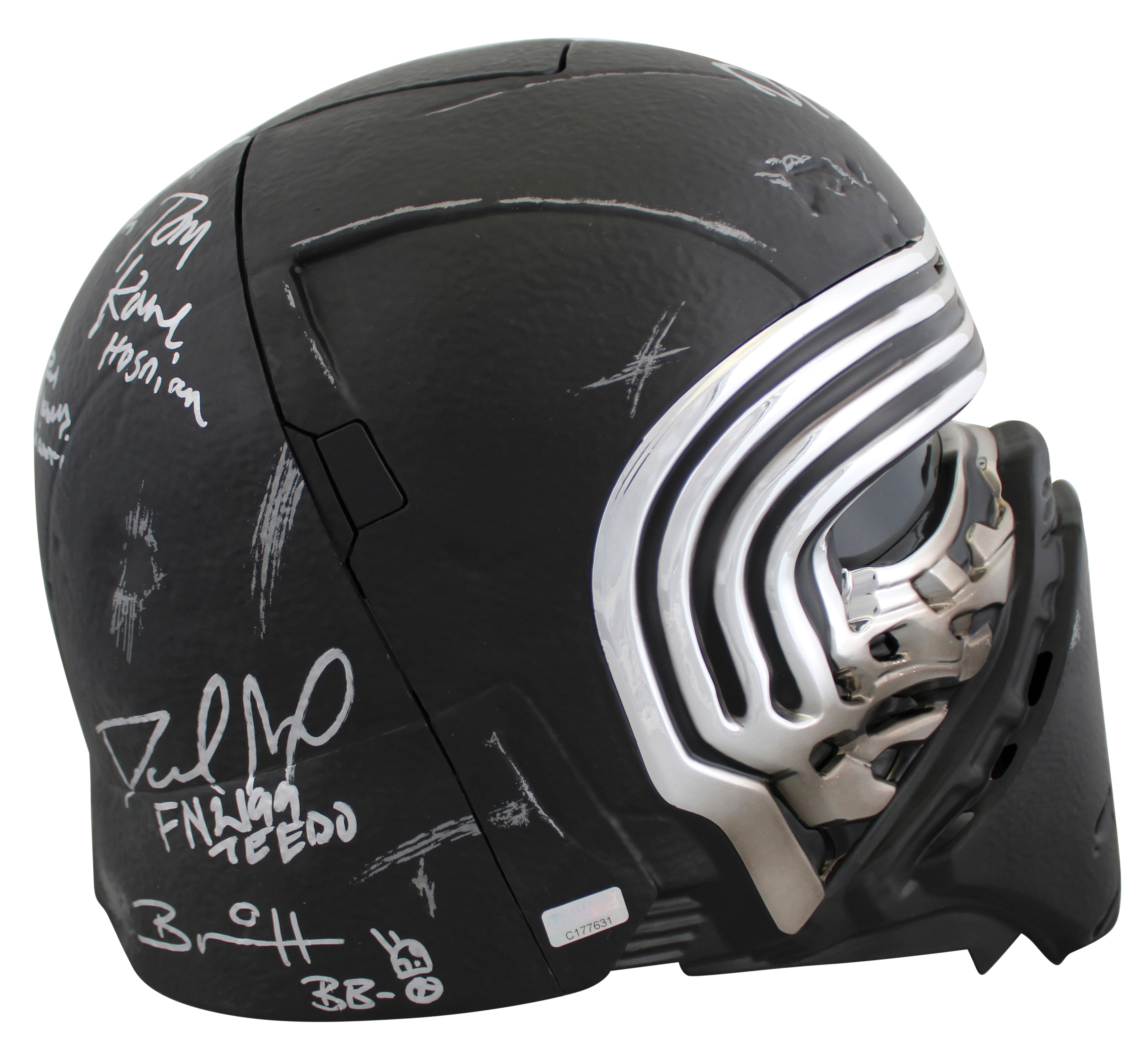 Star Wars (13) Driver, Herring, Towersey, Rose  Signed Kylo Ren FS Helmet BAS