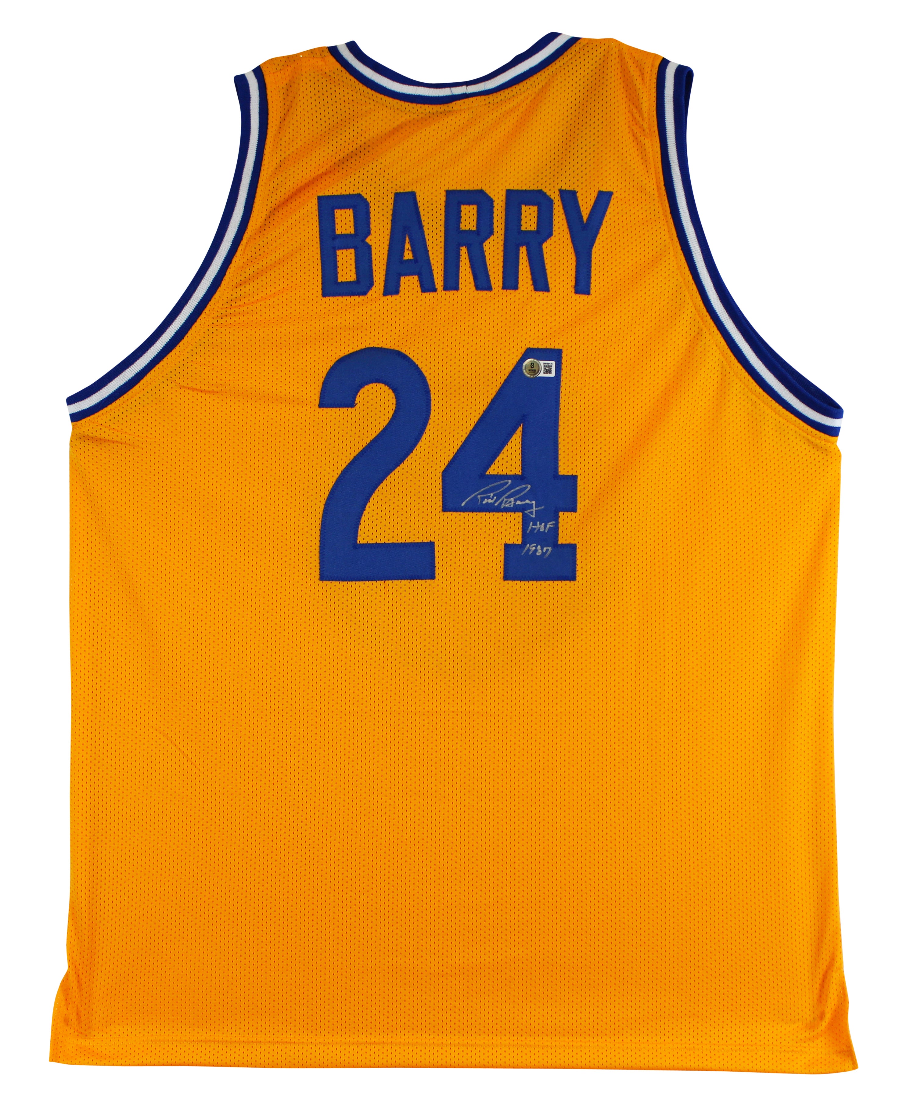 Rick Barry "HOF 1987" Authentic Signed Yellow Pro Style Jersey BAS Witnessed
