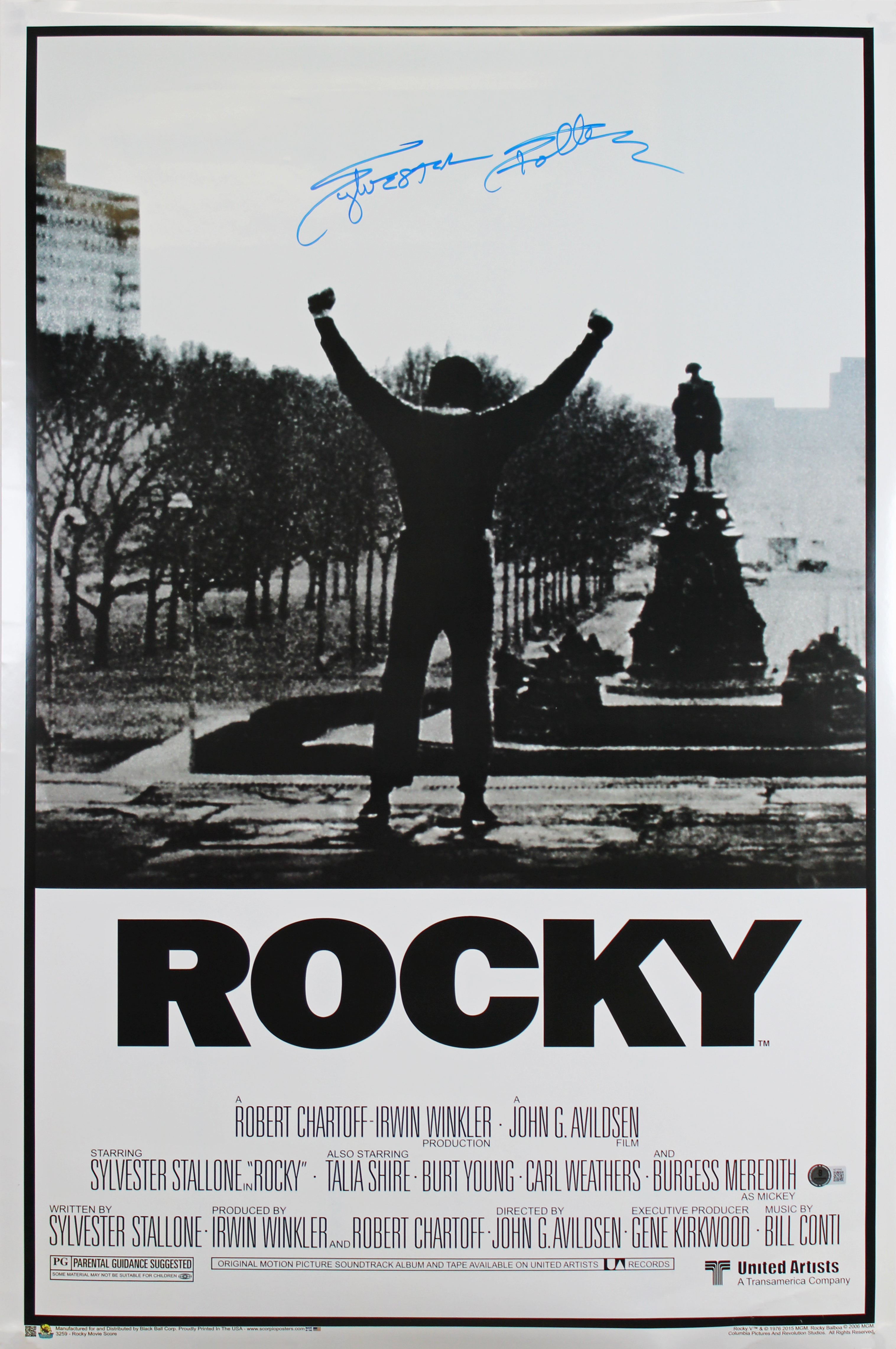 Sylvester Stallone Rocky Authentic Signed & Framed 24x36 Poster Autographed BAS