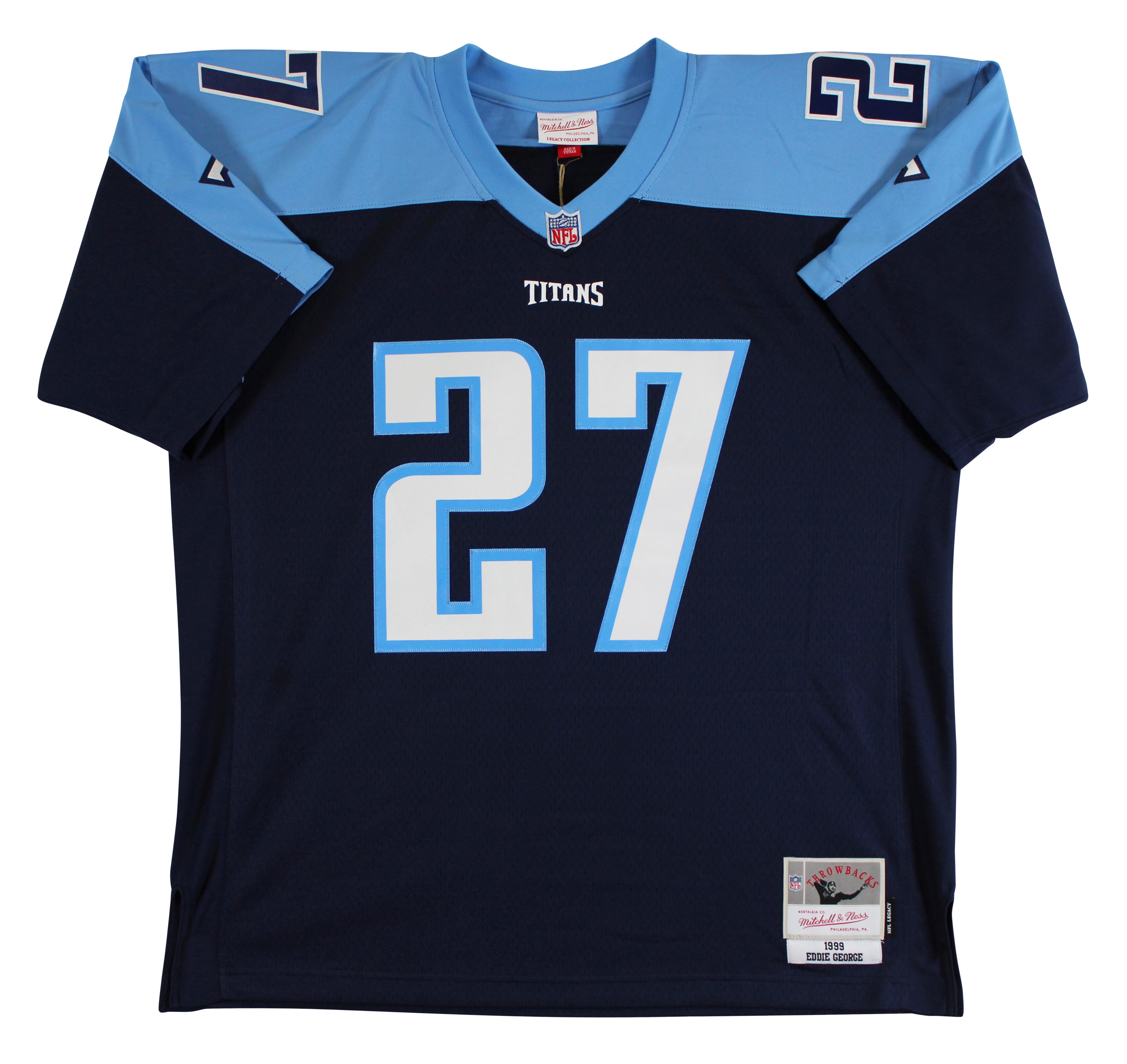 Titans Eddie George Authentic Signed Light Blue M&N Throwback Jersey Fanatics
