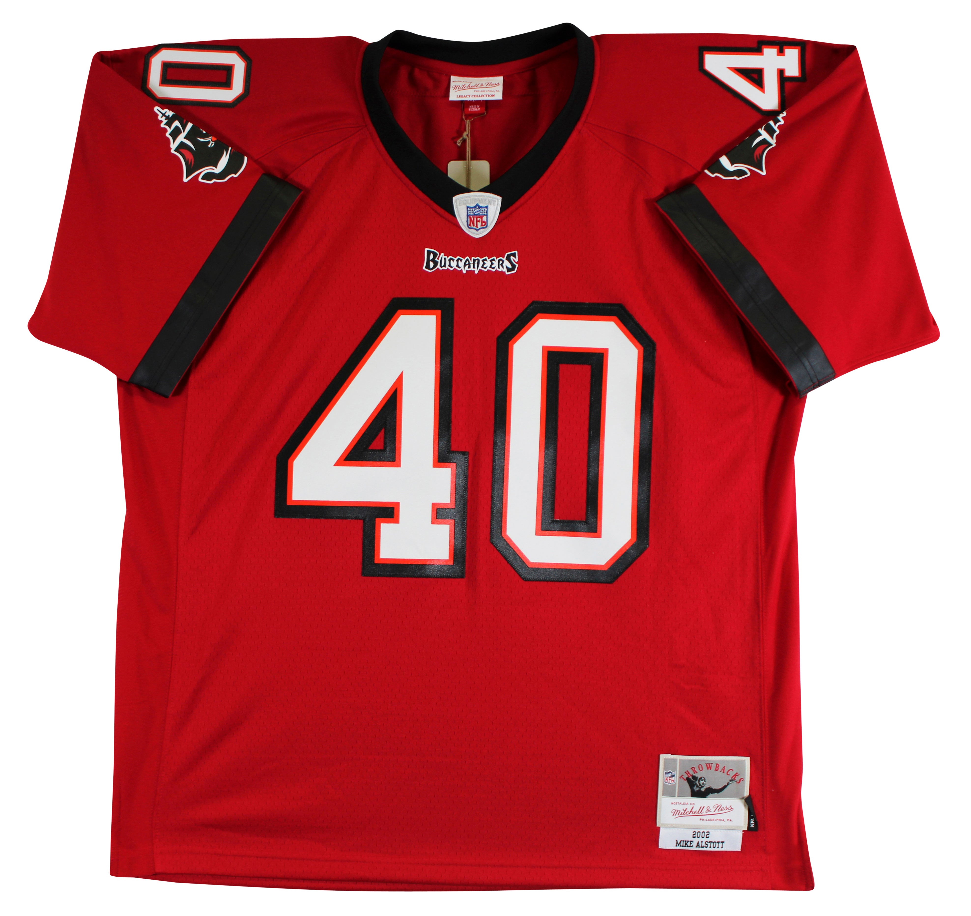 Buccaneers Mike Alstott "4x Insc" Authentic Signed Red M&N TB Jersey BAS Witness