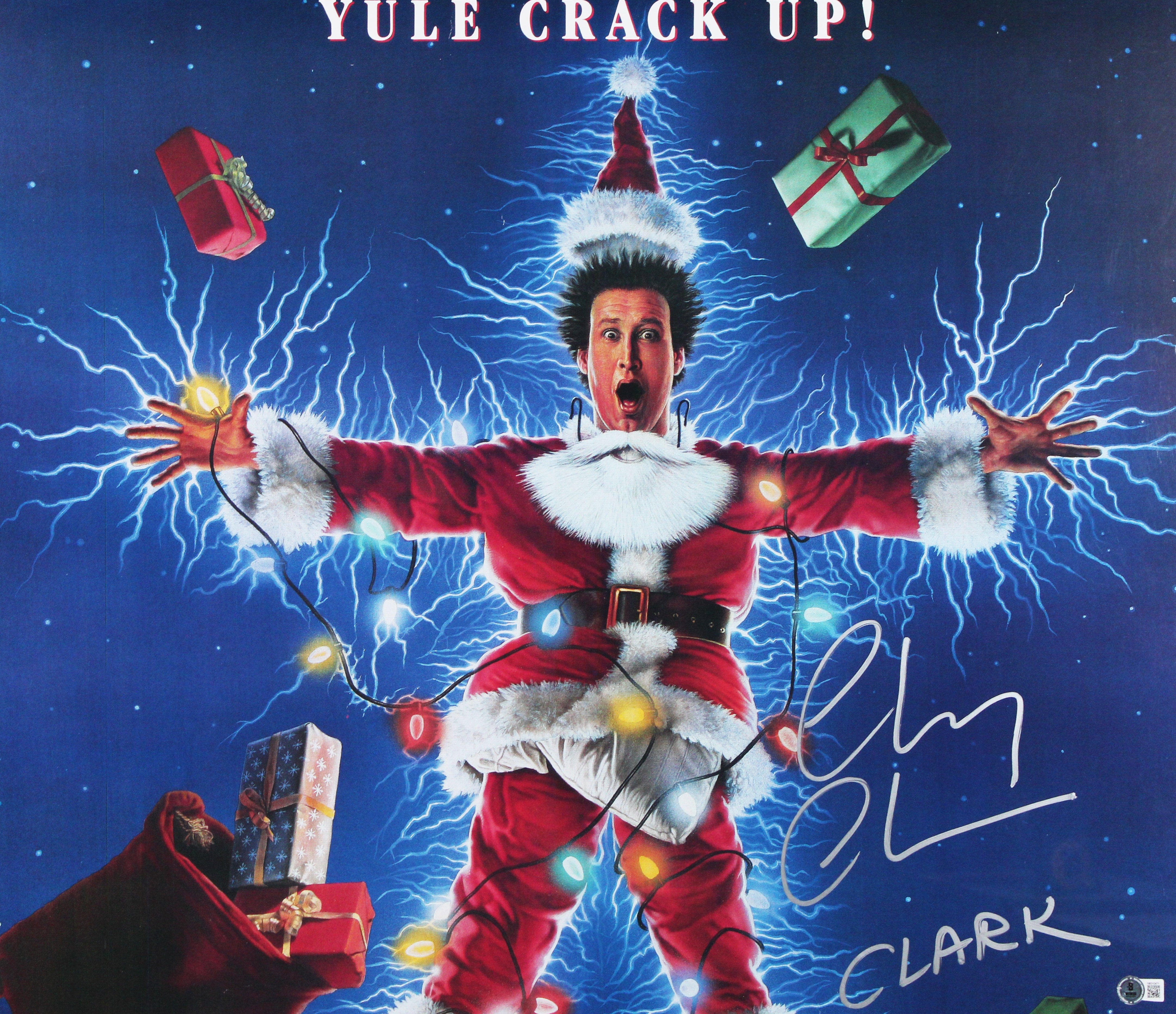 Chevy Chase Christmas Vacation "Clark" Signed & Framed 24x27 Poster BAS Witness