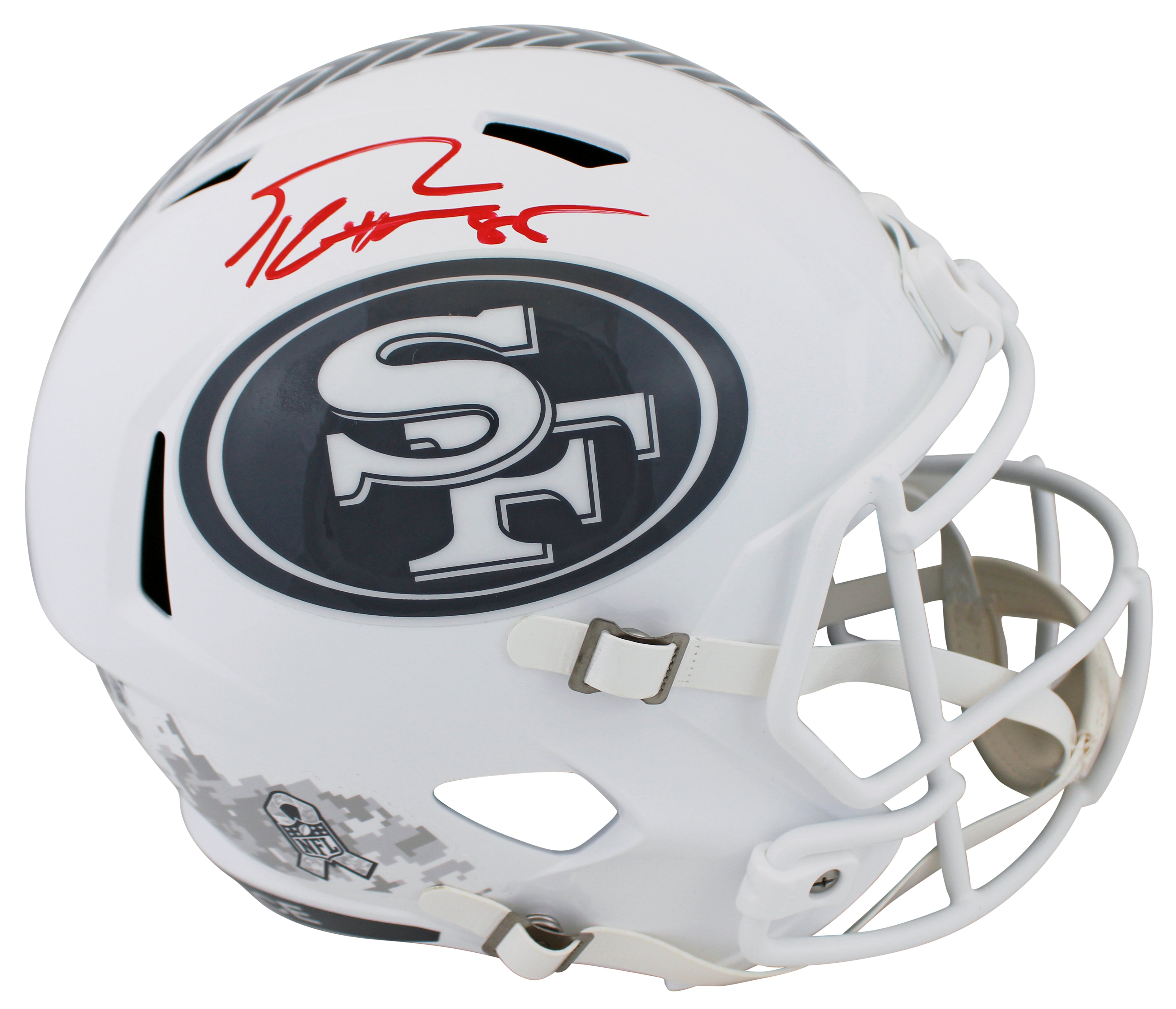 49ers George Kittle Signed STS III Full Size Speed Rep Helmet W/ Case BAS Wit