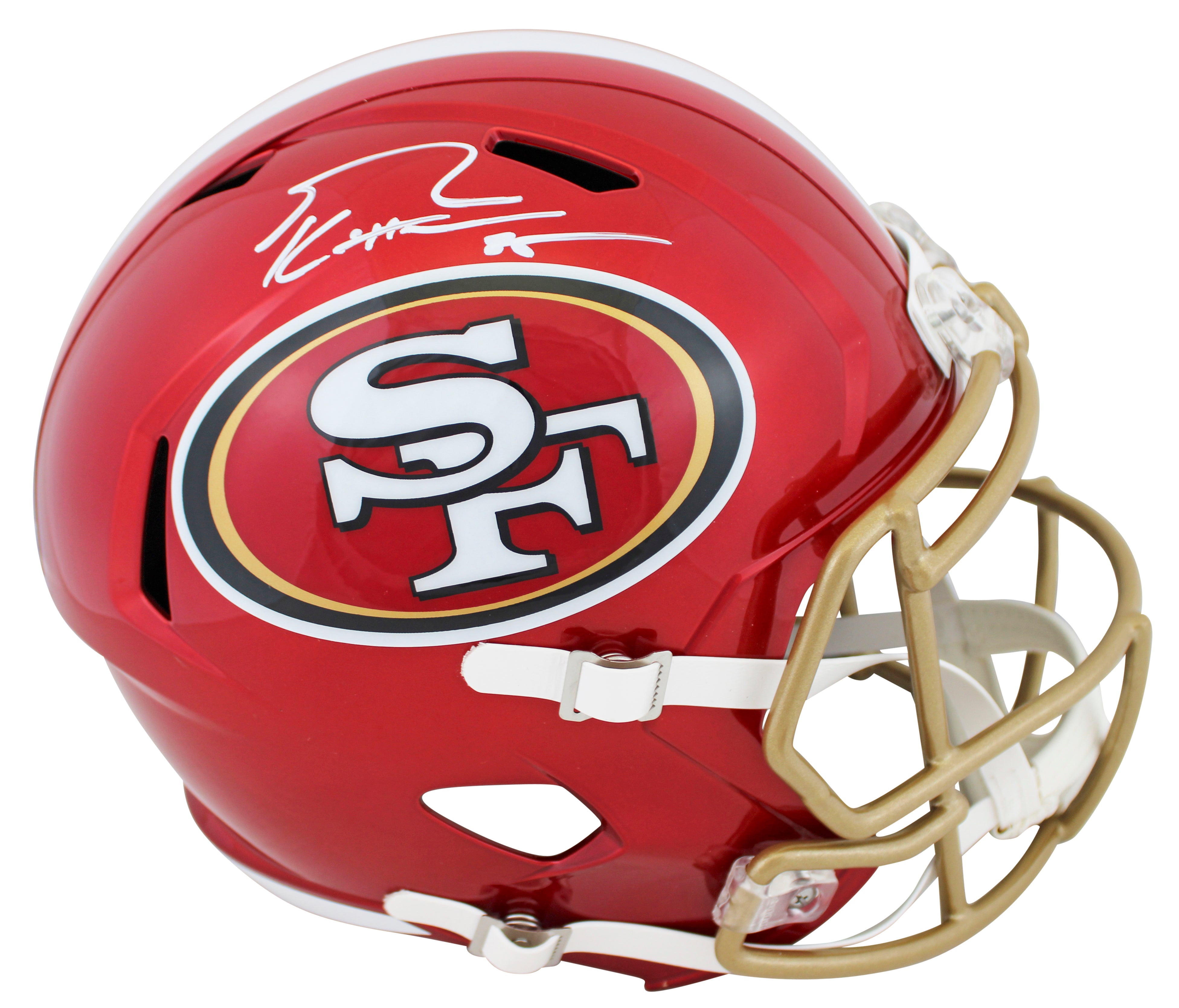 49ers George Kittle Signed Flash Full Size Speed Rep Helmet BAS Witnessed