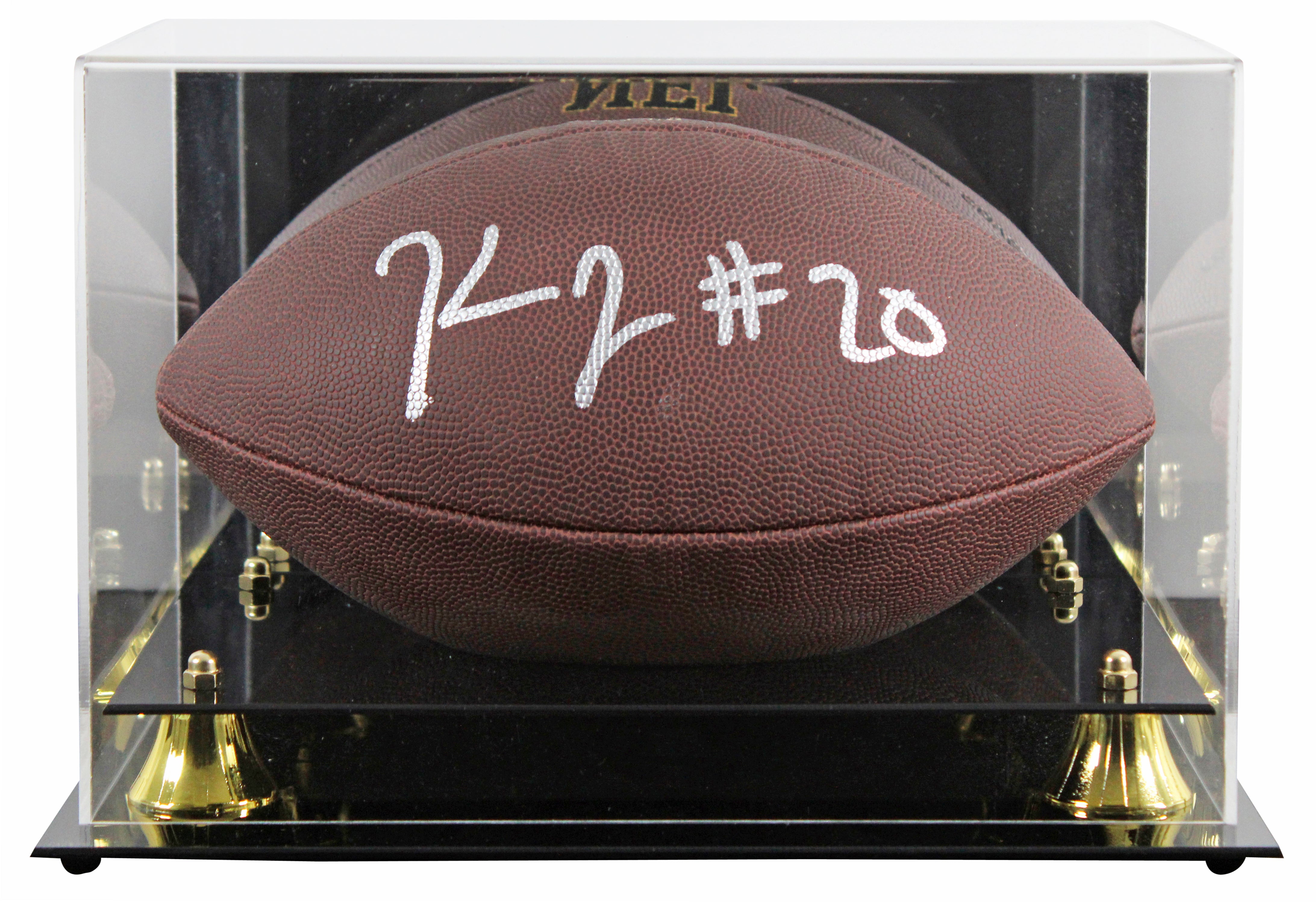 Steelers Kaleb Johnson Signed Wilson Super Grip Football W/ Case BAS Witnessed