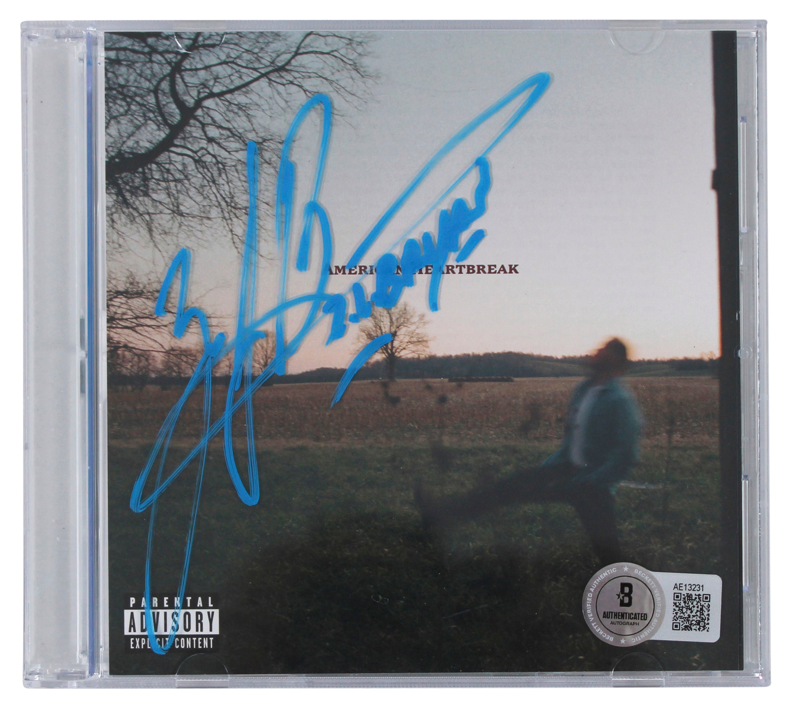 Zach Bryan Authentic Signed American Heartbreak Cd Cover BAS #AE13231