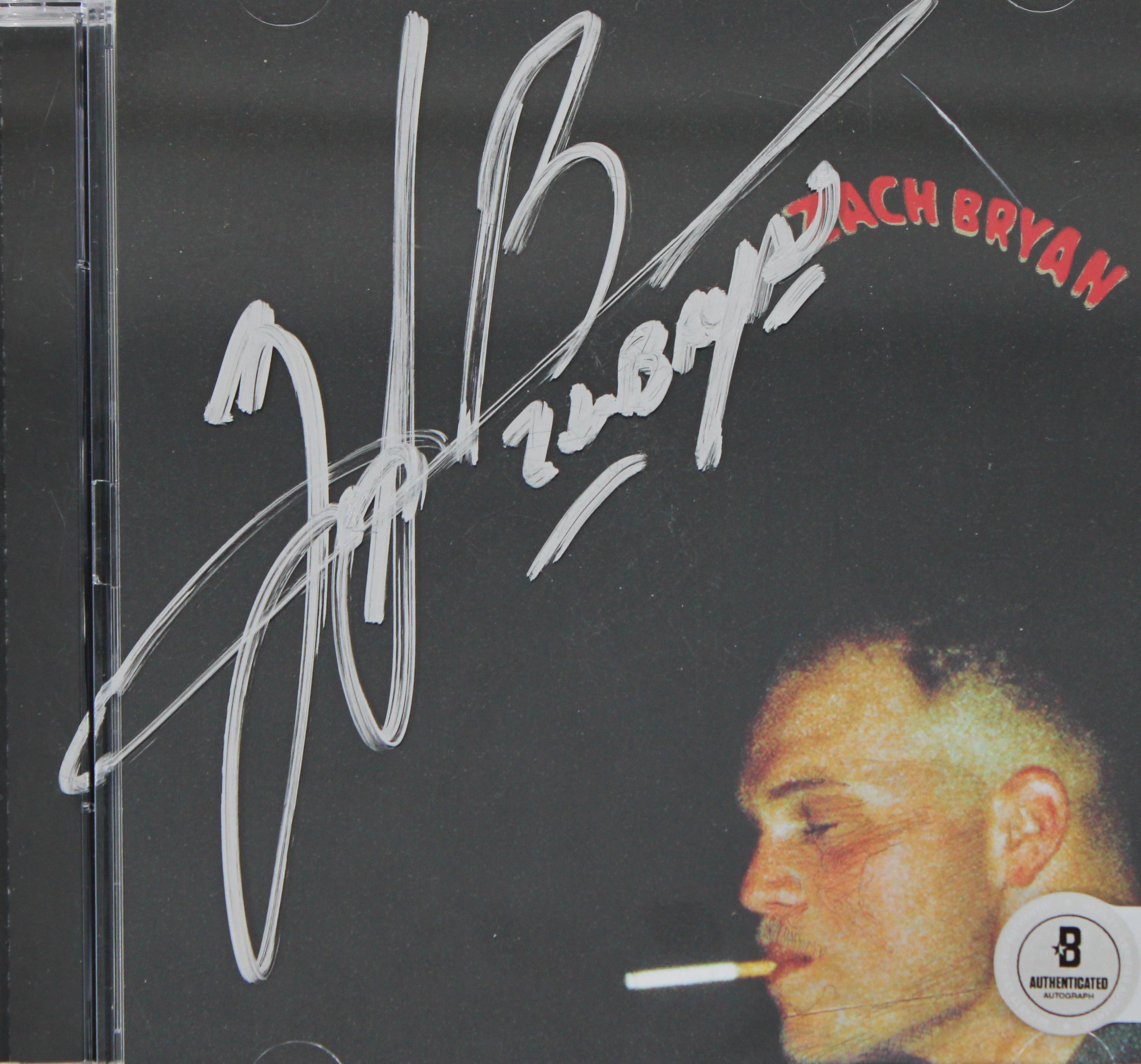 Zach Bryan Authentic Signed Self Titled Cd Cover Autographed BAS #AE13232