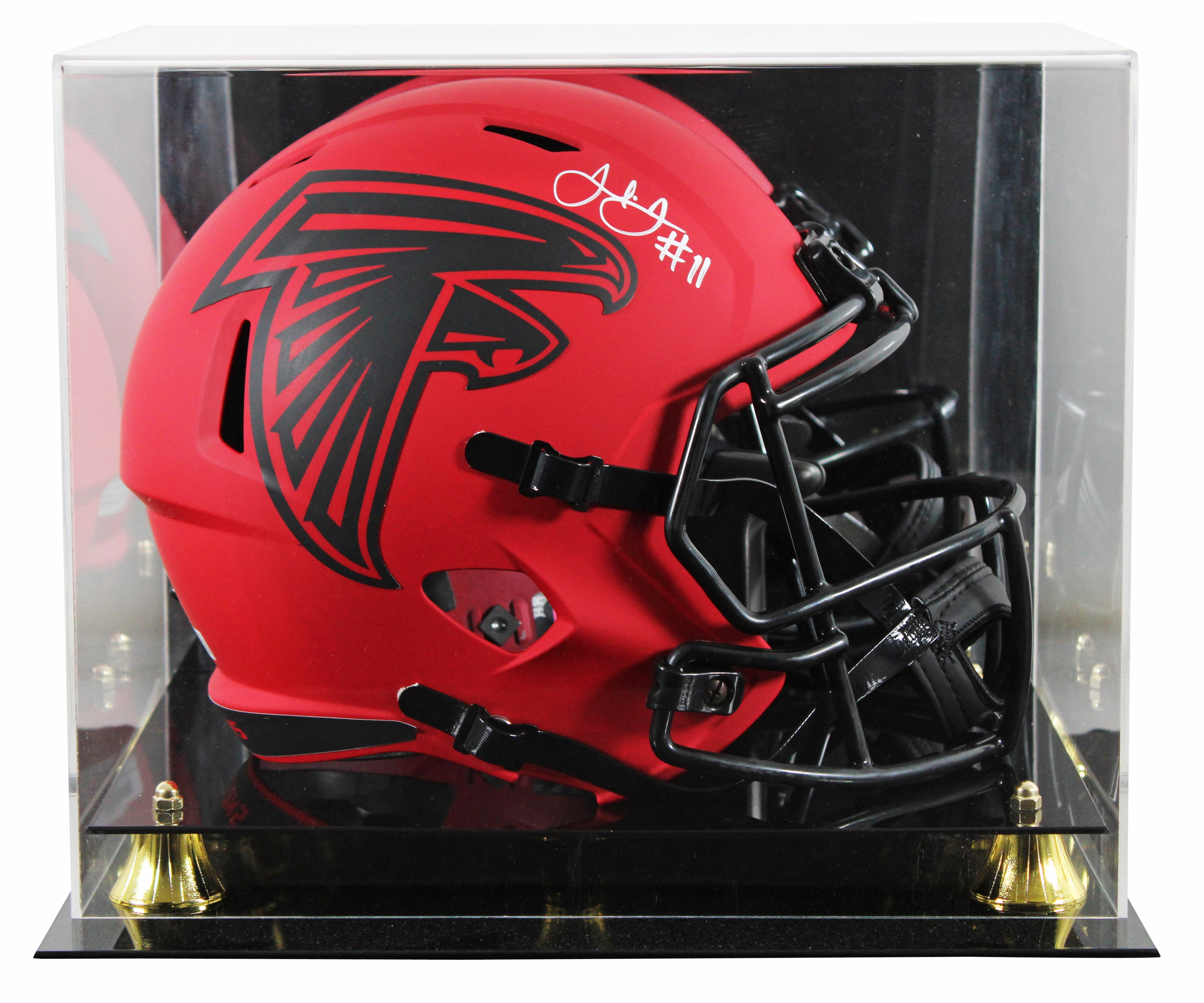 Falcons Julio Jones Signed Rave Full Size Speed Rep Helmet W/ Case BAS Witnessed