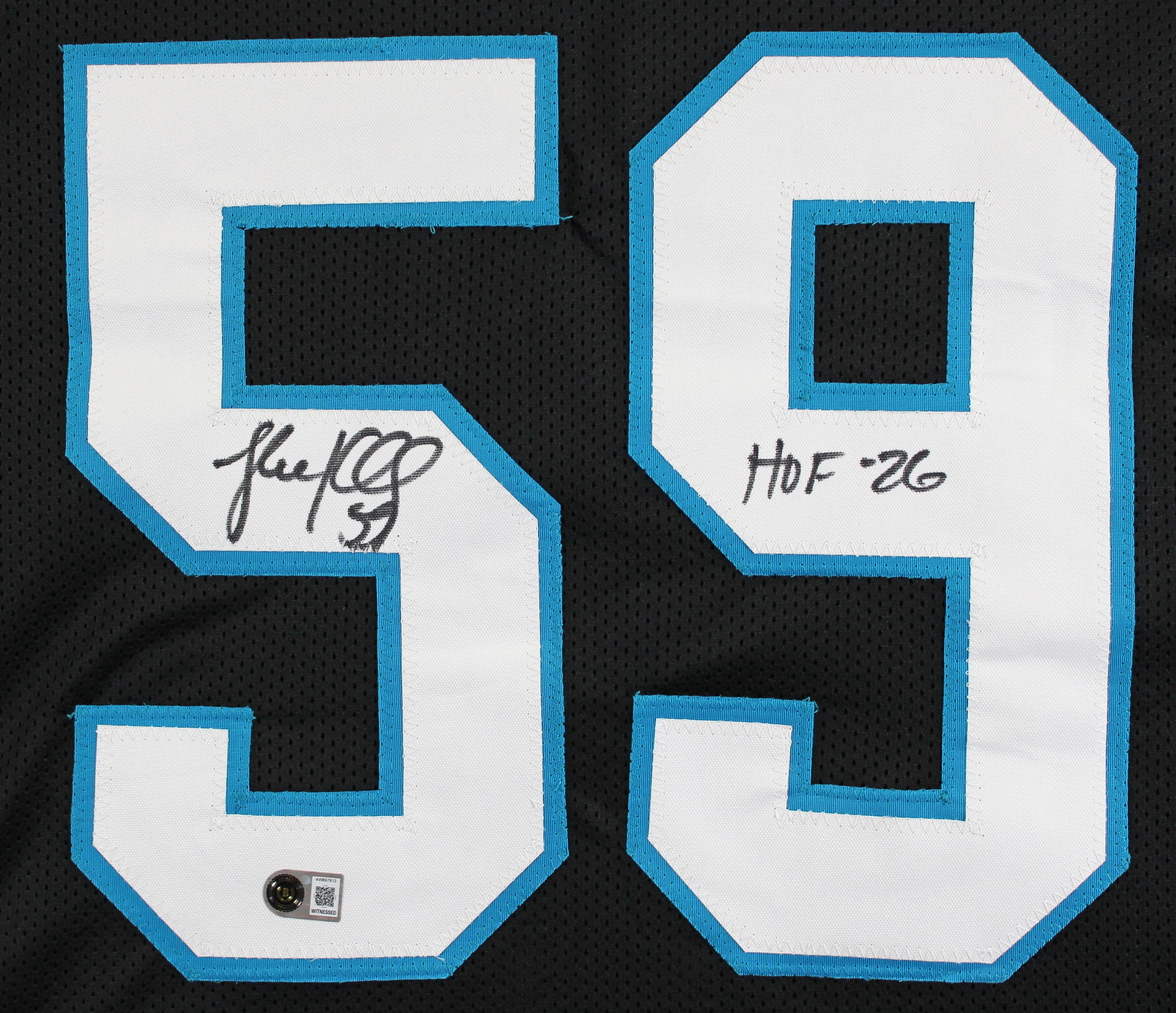 Luke Kuechly "HOF 26" Authentic Signed Black Pro Style Jersey BAS Witnessed