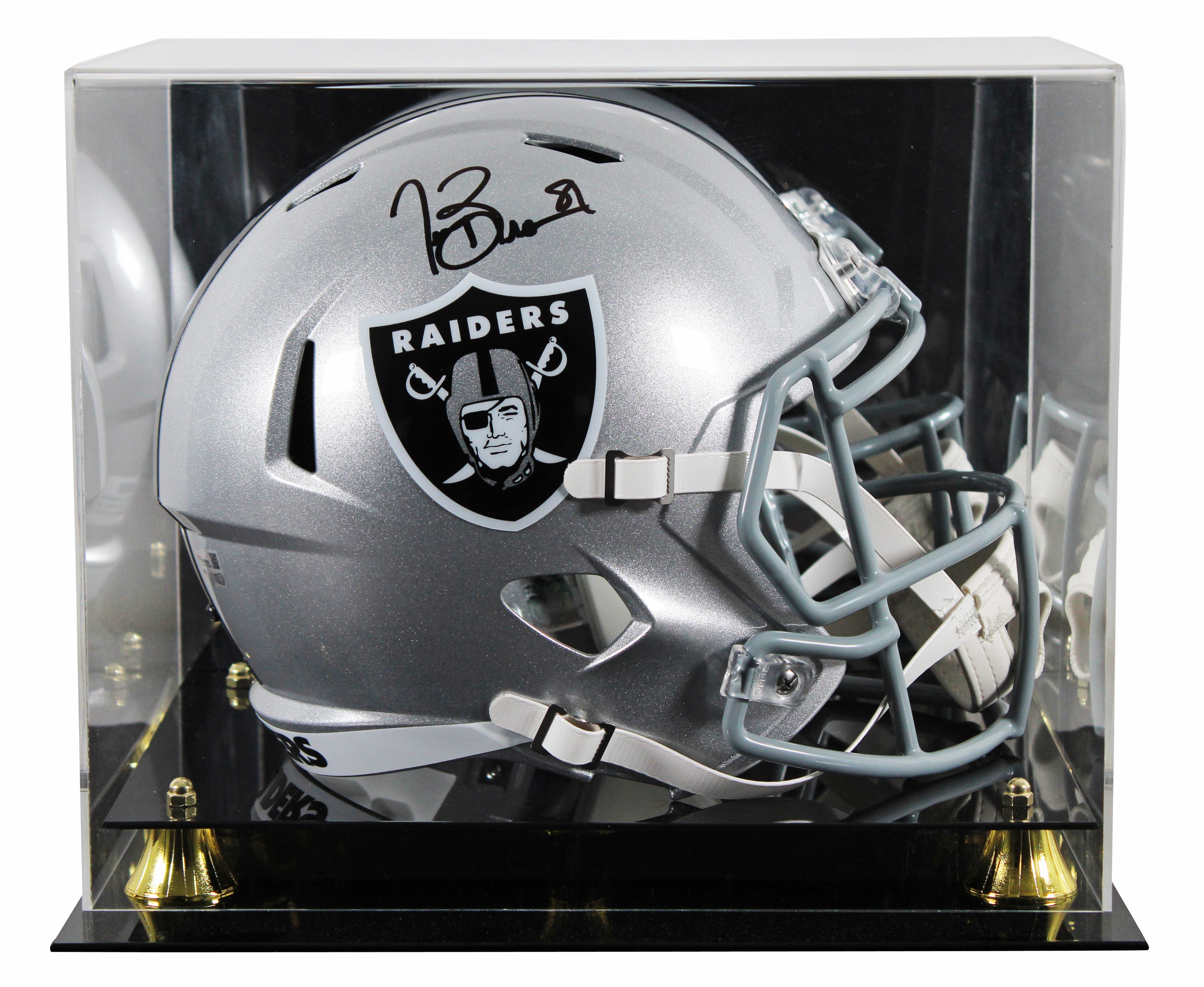 Raiders Tim Brown Authentic Signed Full Size Speed Rep Helmet W/ Case Fanatics