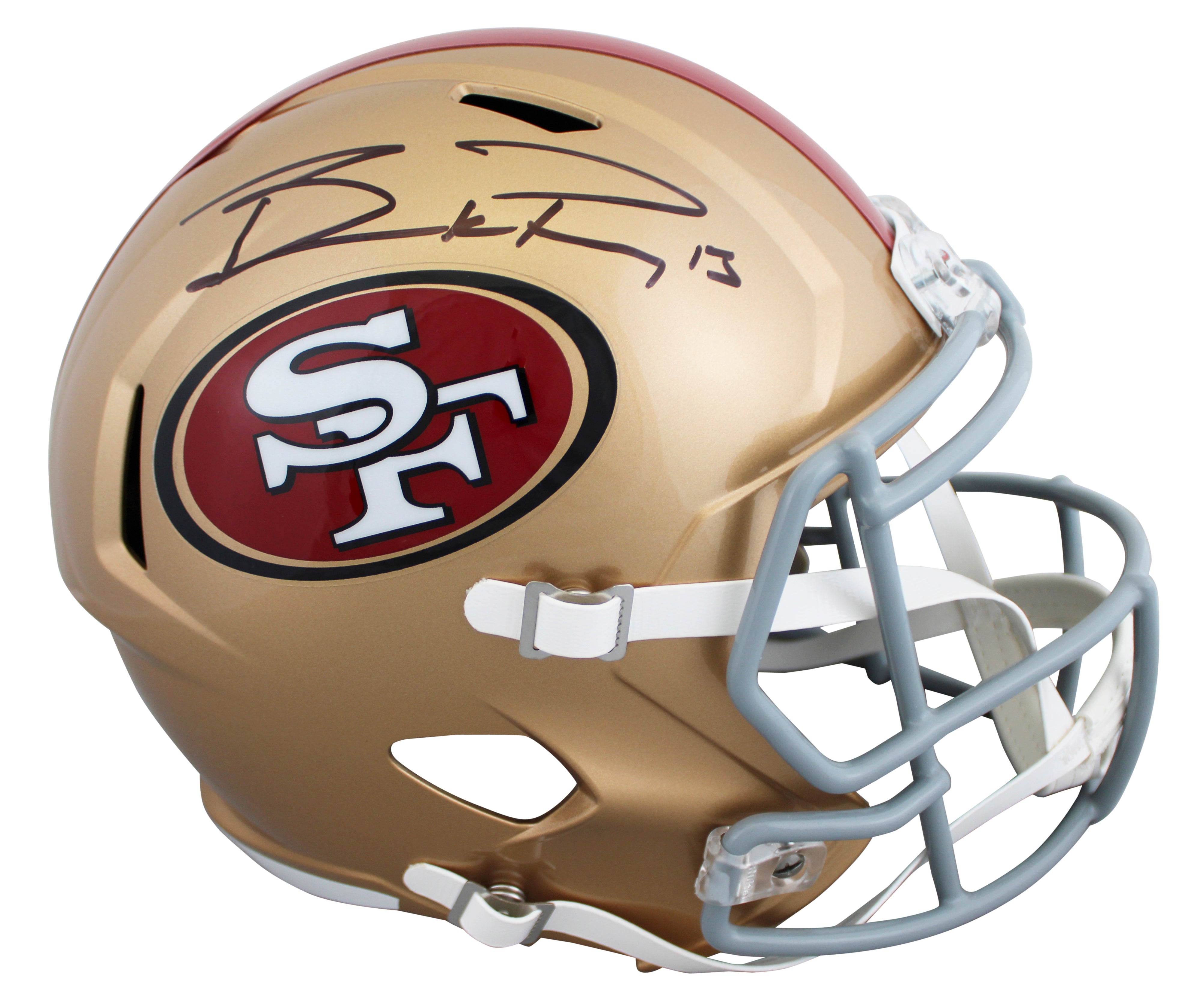 49ers Brock Purdy Signed Full Size Speed Rep Helmet W/ Case BAS Witnessed