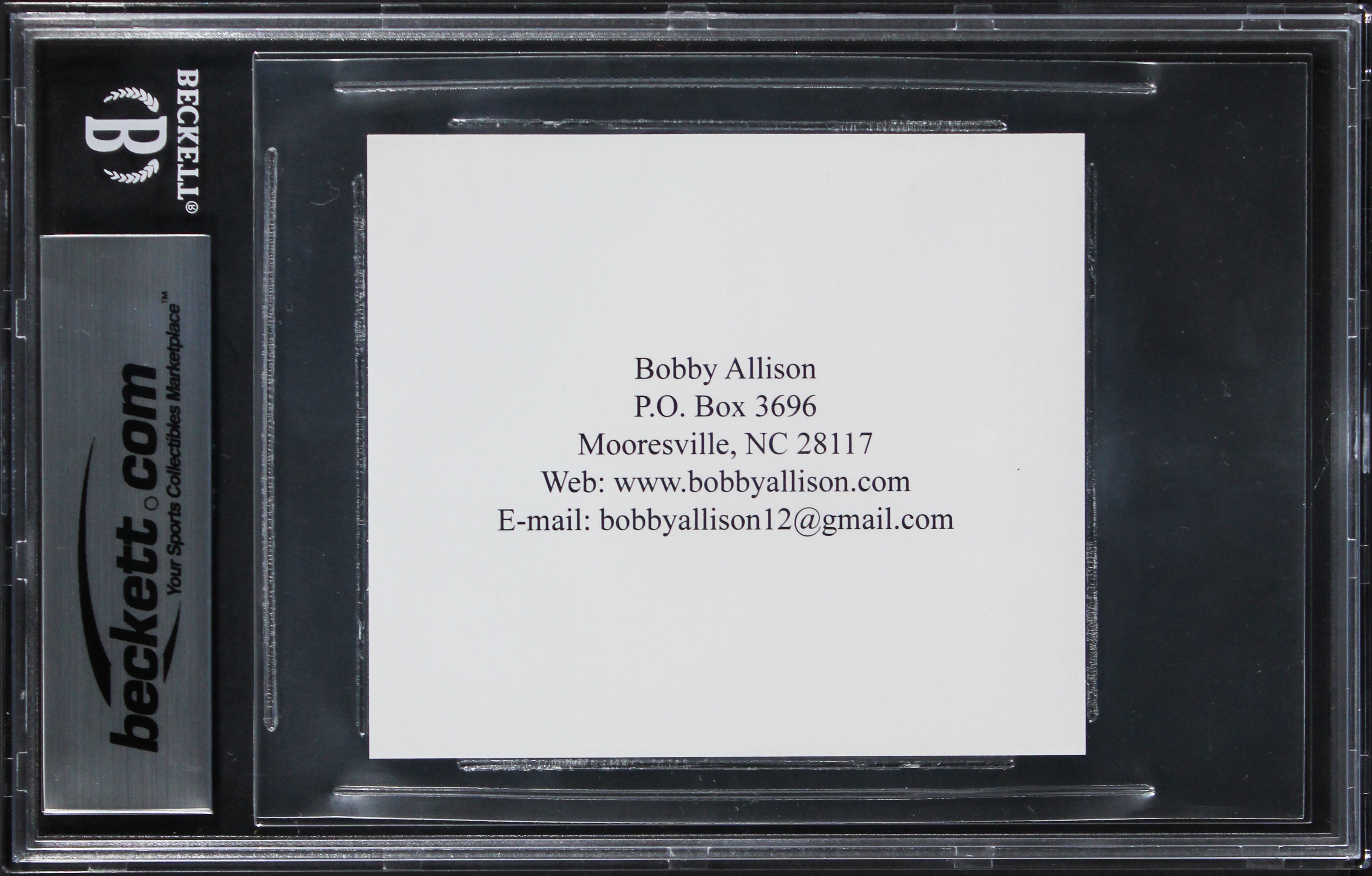 NASCAR Bobby Allison Authentic Signed 3.75x3.25 Promo Card BAS Slabbed