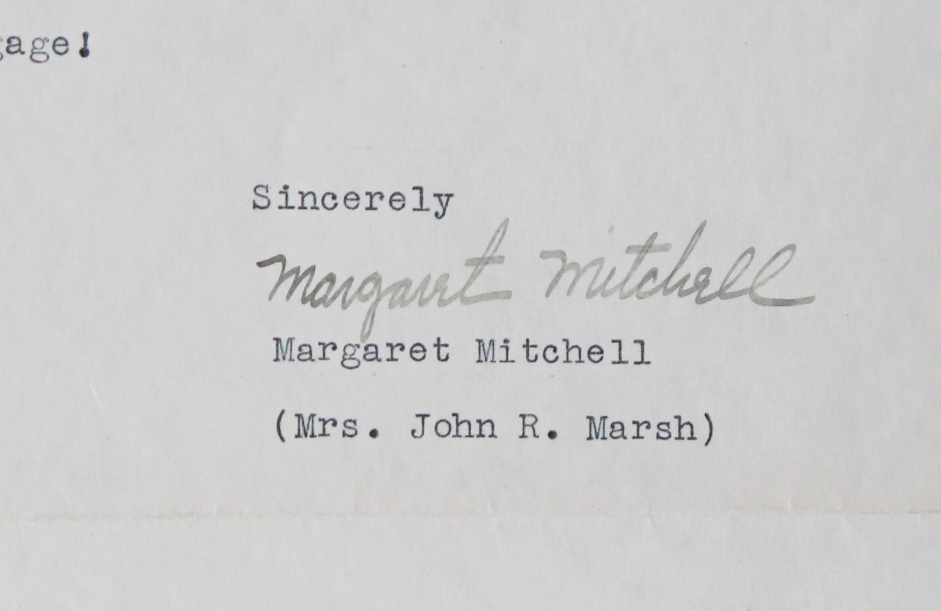 Margaret Mitchell Gone with the Wind Authentic Signed 1936 Letter BAS #AE13263