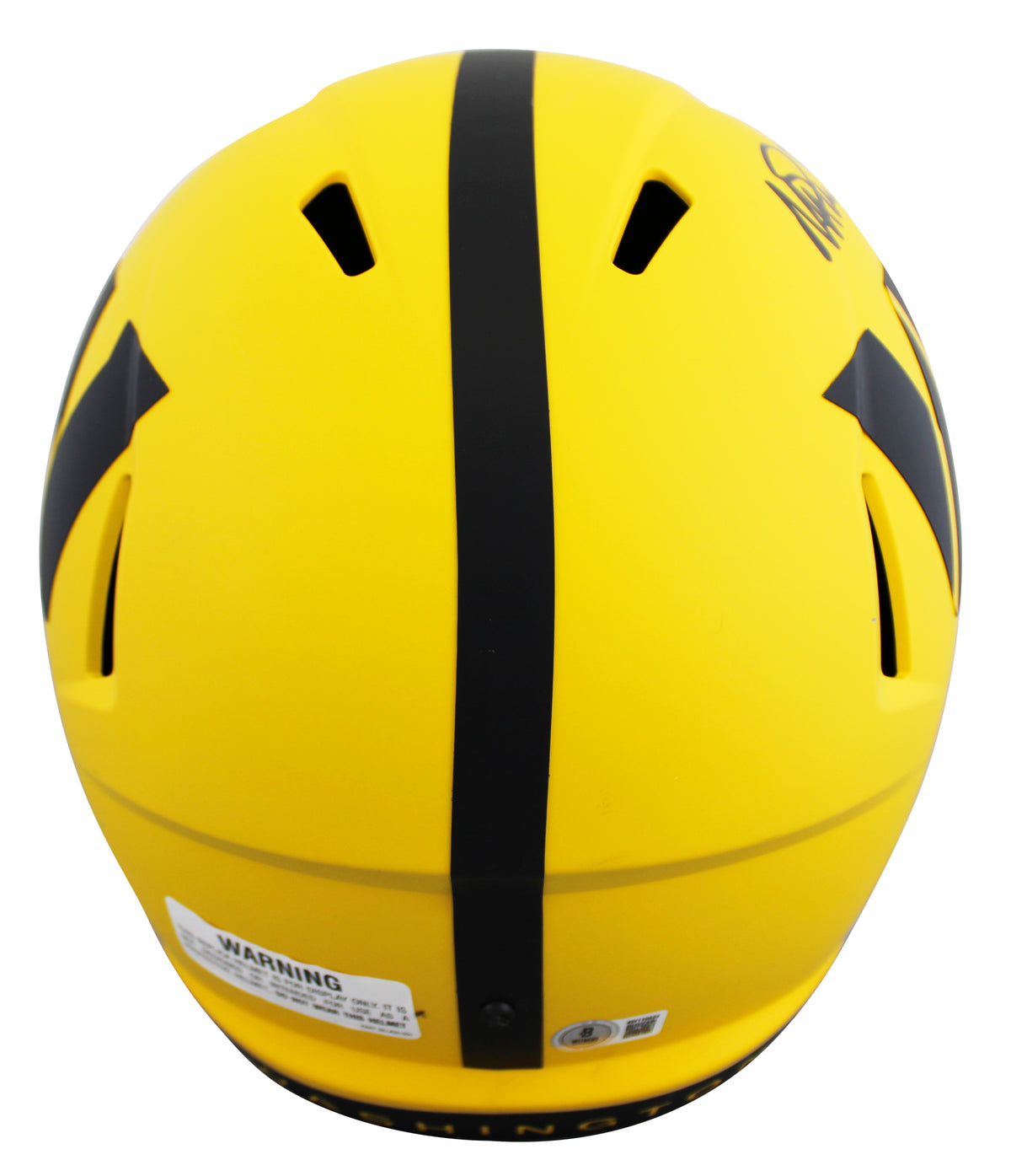 Commanders Magic Johnson Signed Rave F/S Speed Rep Helmet w/ Black Sig BAS Wit
