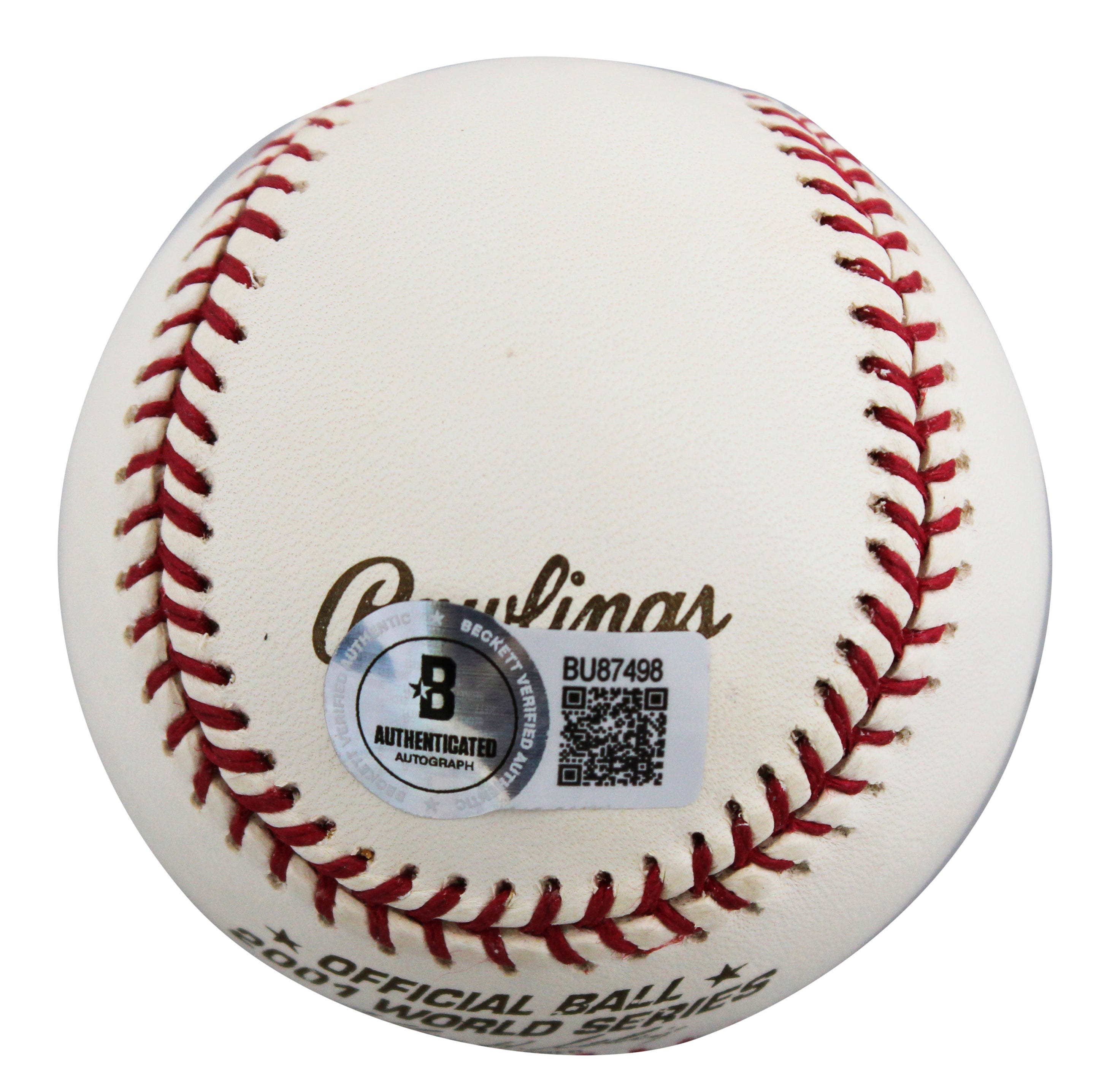 D-Backs Mark Grace Signed 2001 World Series Logo OML Baseball BAS #BU87498