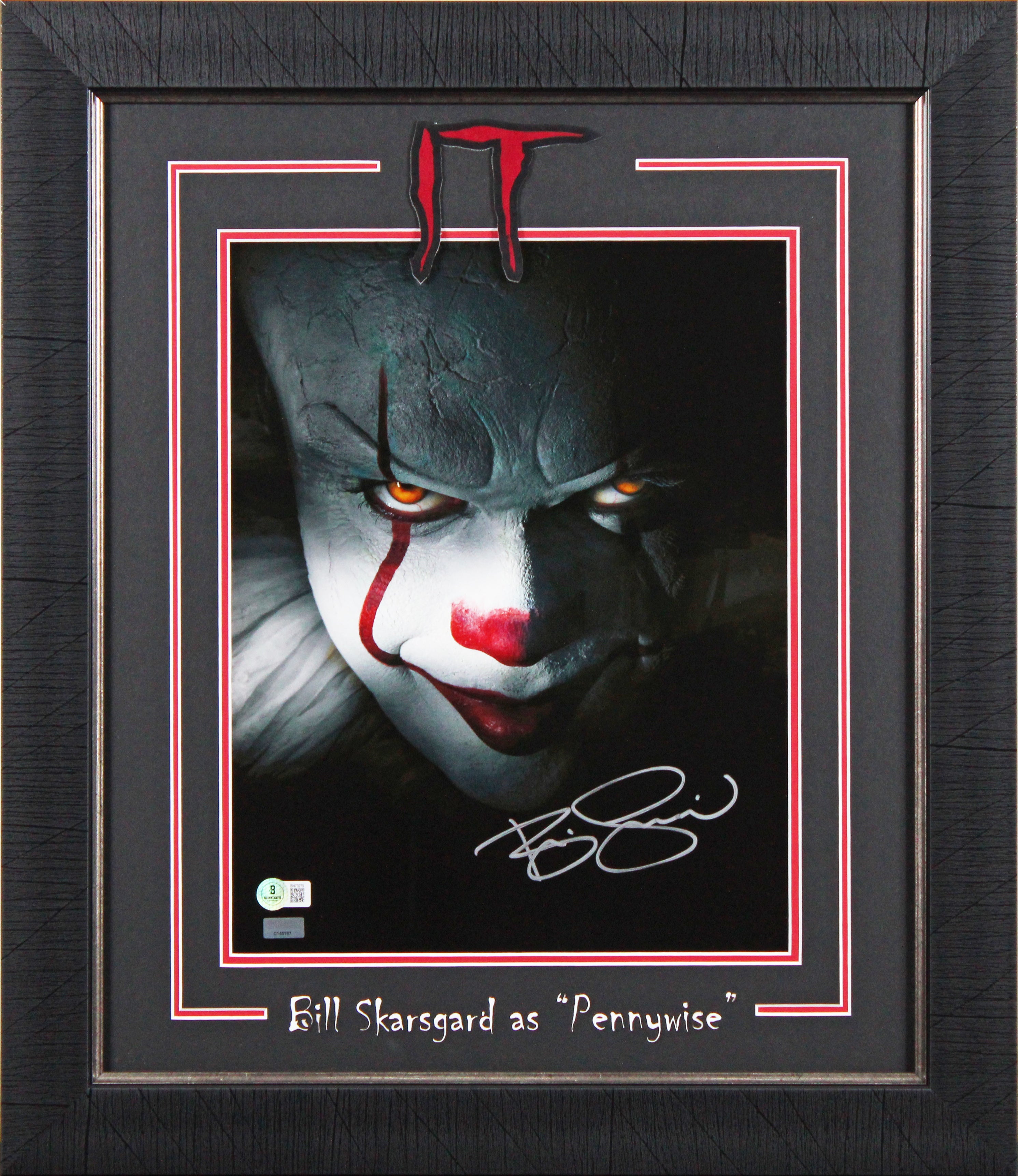 Bill Skarsgard Signed 11x14 Framed Vertical Pennywise Closeup Photo BAS