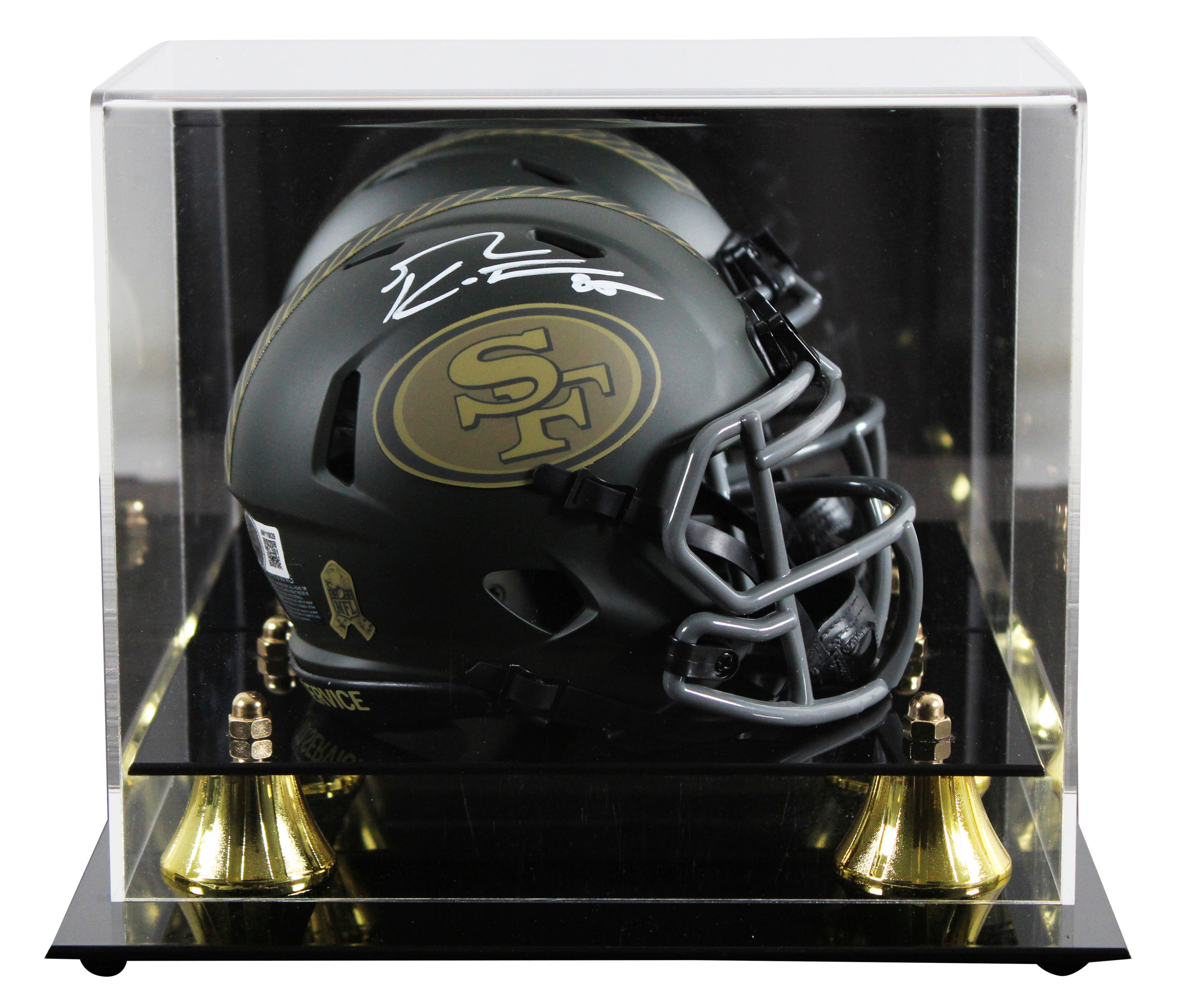 49ers George Kittle Signed STS IV Speed Mini Helmet W/ Case BAS Witnessed