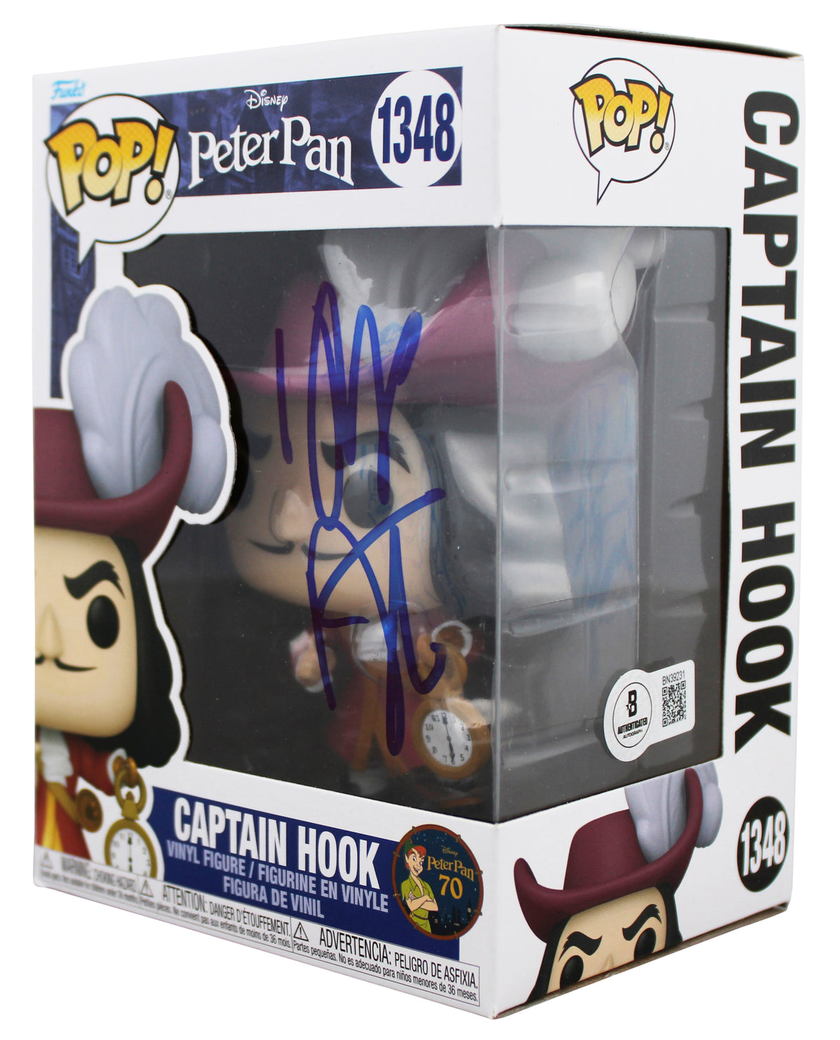 Dustin Hoffman Signed Captain Hook #1494 Funko Pop Vinyl Figure w/ Blue Sig BAS